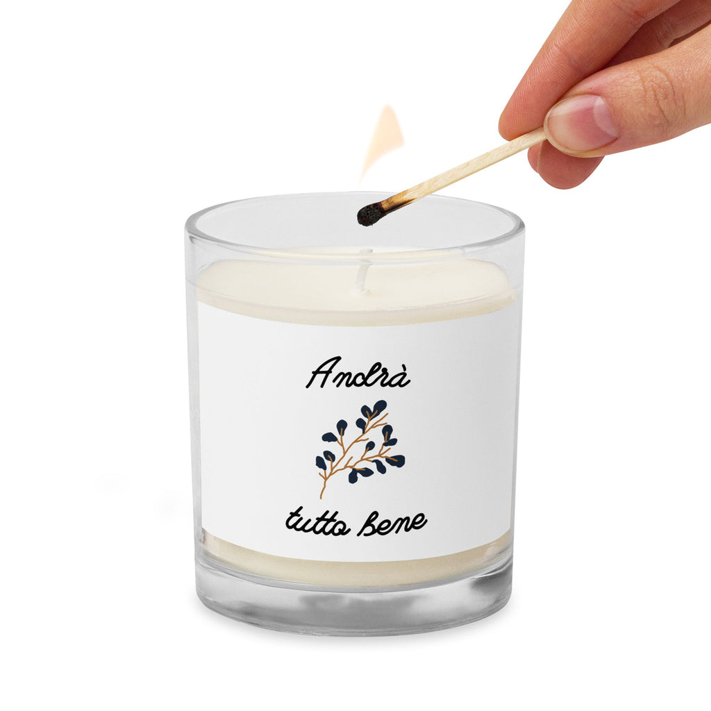 Andrà tutto bene Italian unscented Glass jar soy wax candle