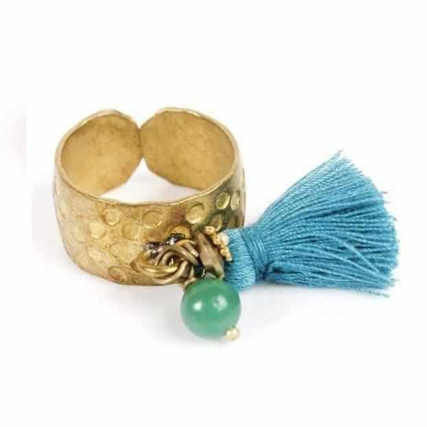 Aneesa Tassel Brass Adjustable Ring - Thailand