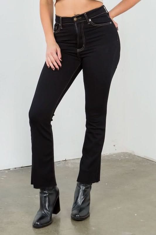 GJG Denim Ankle Cropped Flare Jean in Jet Black by - Premium Quality General | Fast Shipping &amp;amp; Returns