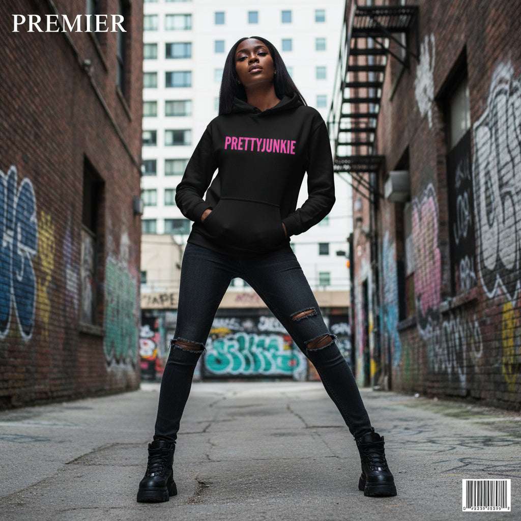 PRETTYJUNKIE Hot Pink Logo Oversized Hoodie