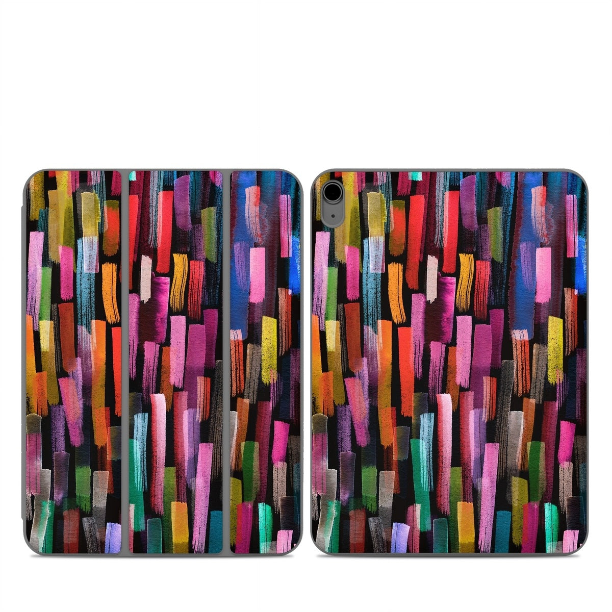 Colorful Brushstrokes Black - Apple Smart Folio Skin