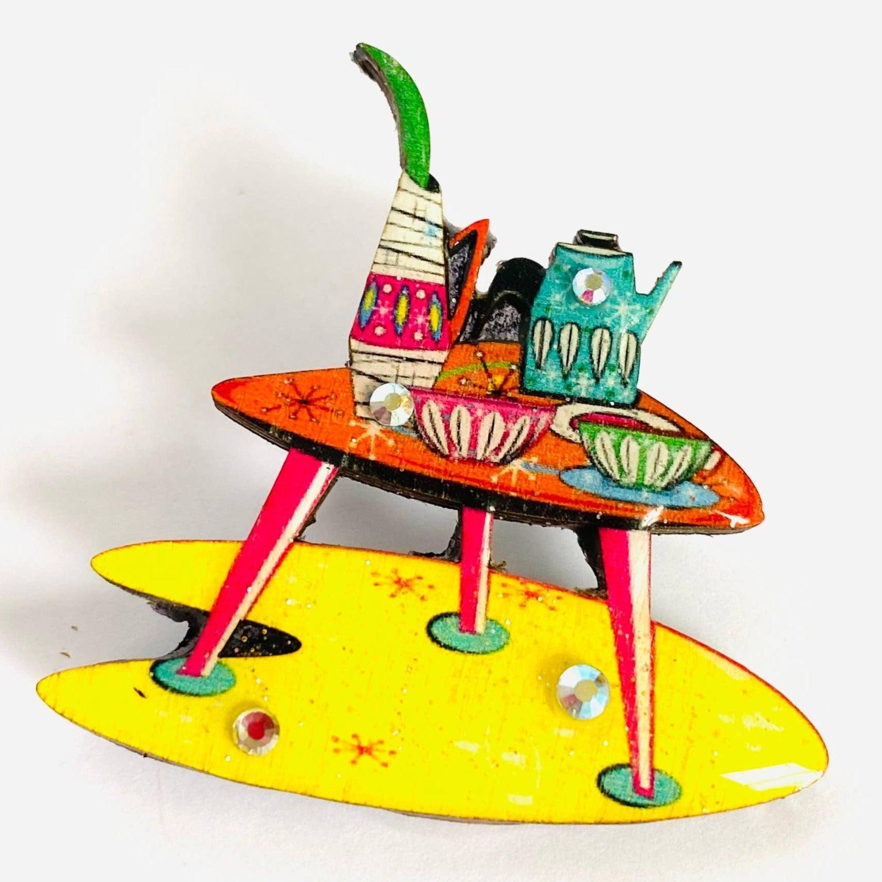 Atomic Furniture Brooch by Rosie Rose Parker