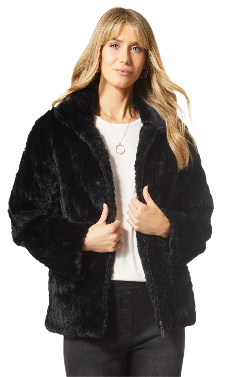 Coco + Carmen Harper Faux Fur Zip-Up Coat 2339080