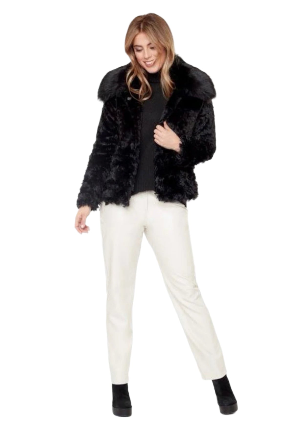 Carre Noir Faux Fur Coat 6554
