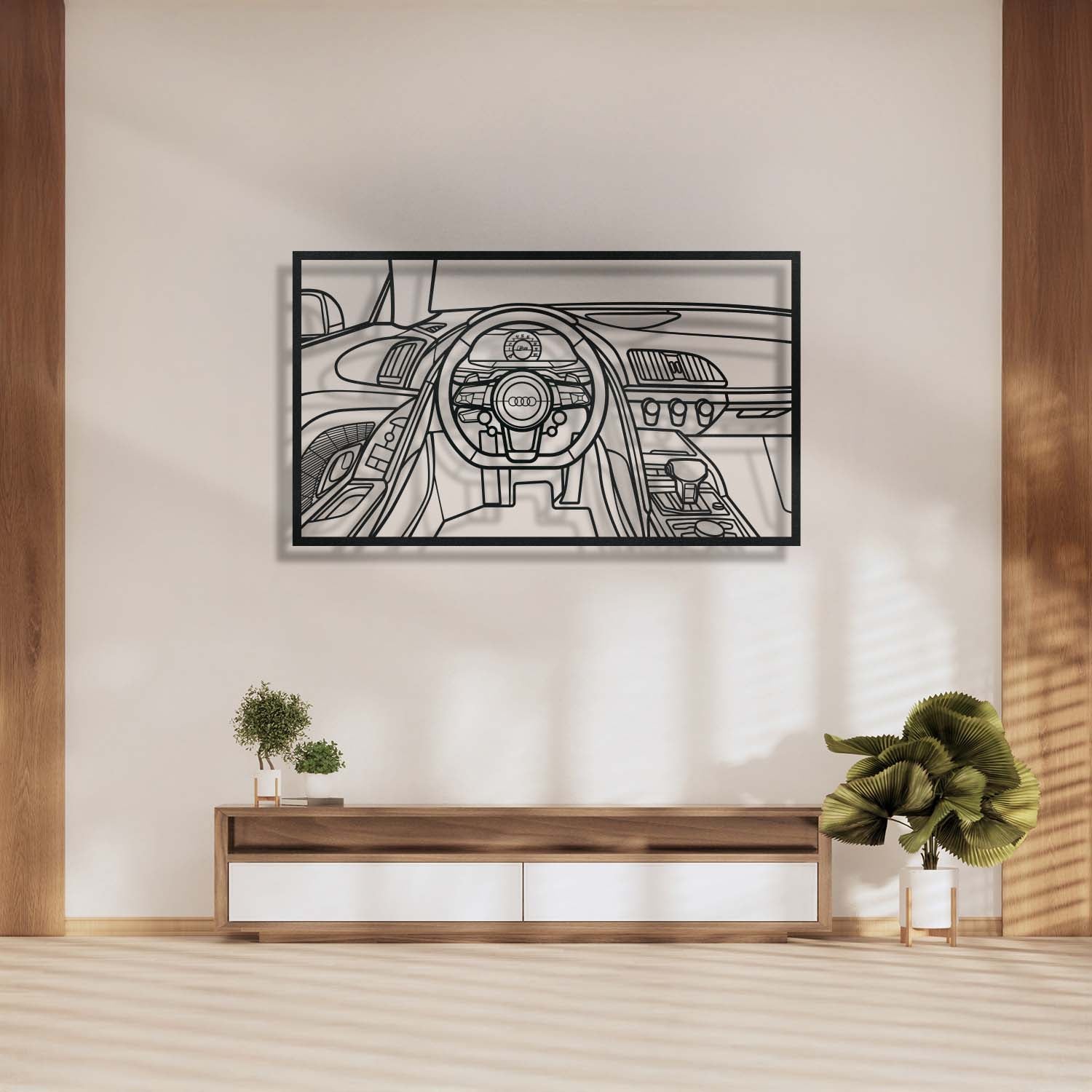 R8 Driver&amp;#39;s Cockpit Metal Frame Wall Art - MT1464