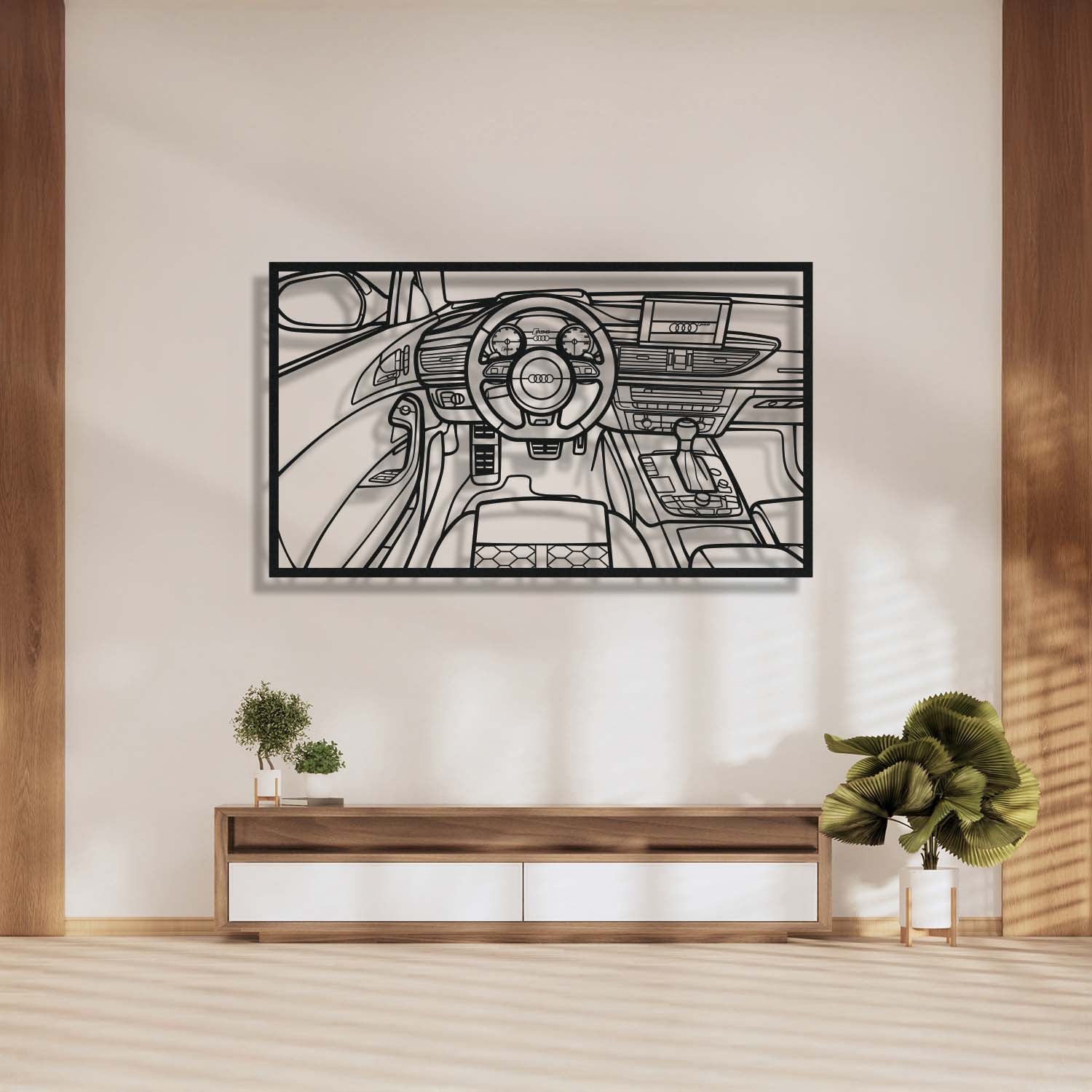 RS6 Avant Driver&amp;#39;s Cockpit Metal Frame Wall Art - MT1472