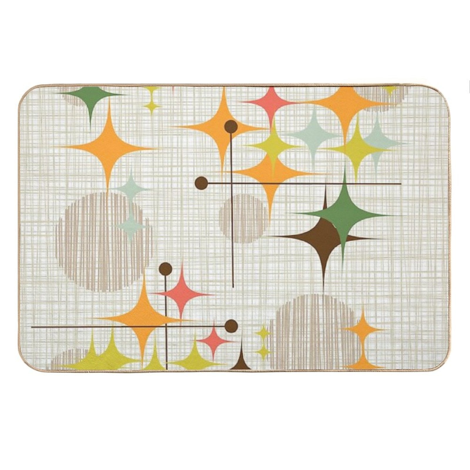 Eames Era Starbursts And Globes 3 (bkgrnd) Bath Mat