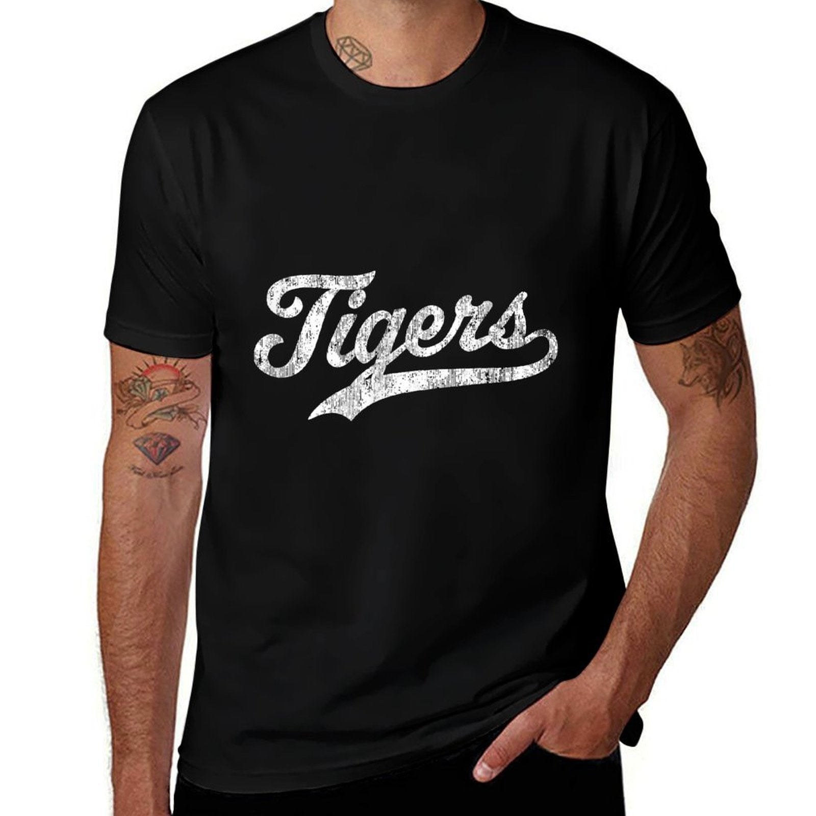 Tigers Mascot T Vintage Sports Name Design  Trendy Pattern T-Shirt
