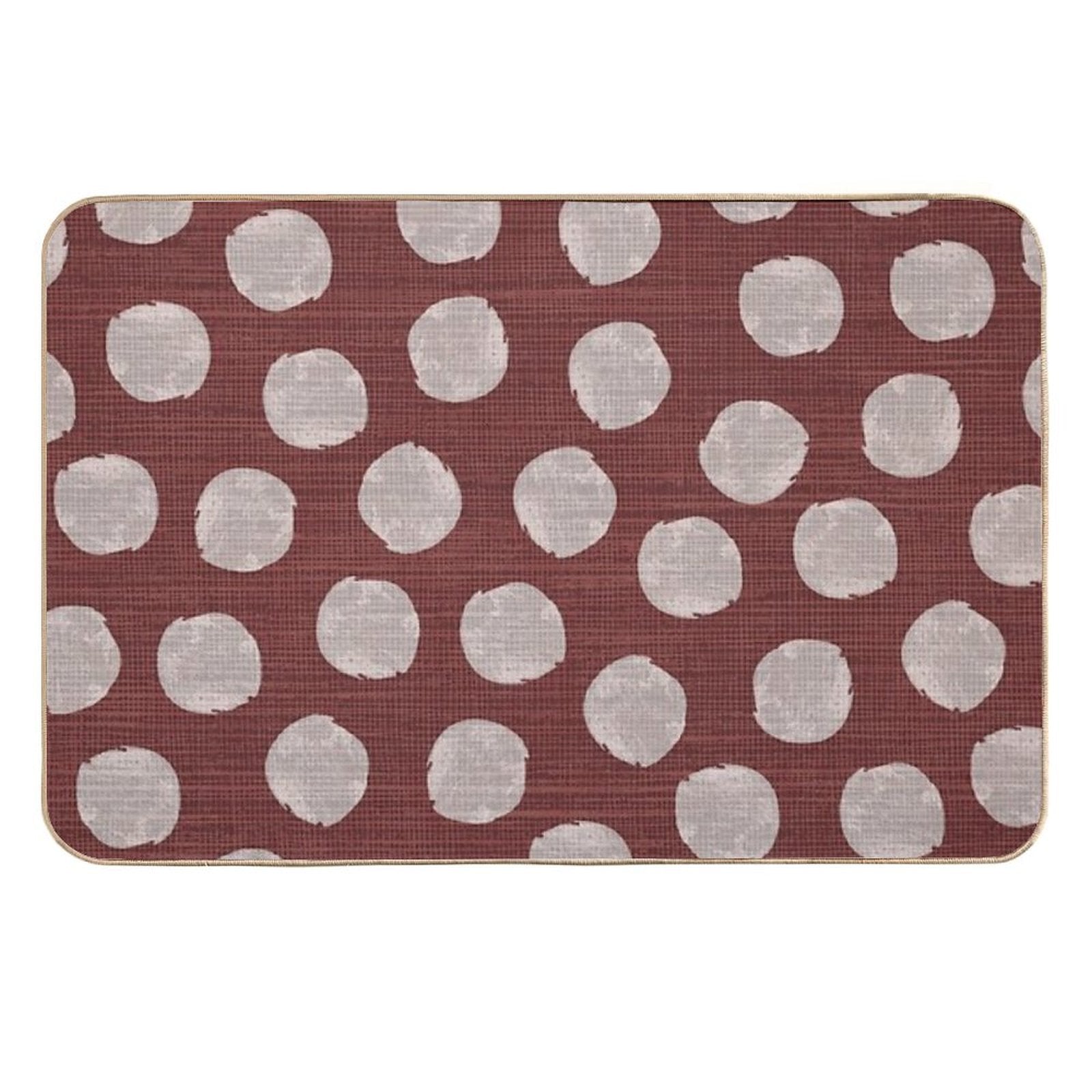 Watercolor  Painted Cute Dots on Red Background  Versatile Bath Mat