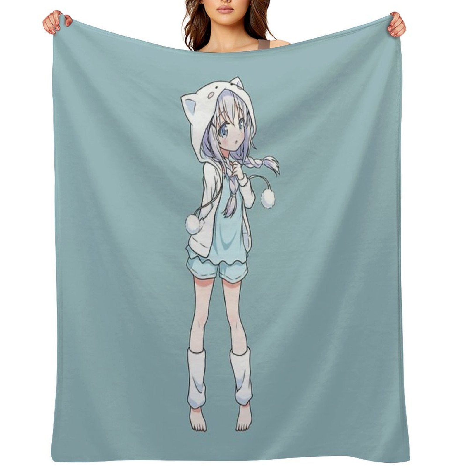 Anime Kawaii Girl Throw Blanket