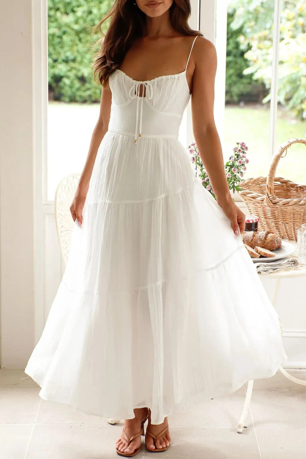 Whimsical Breeze Smocked Cami Maxi Dress