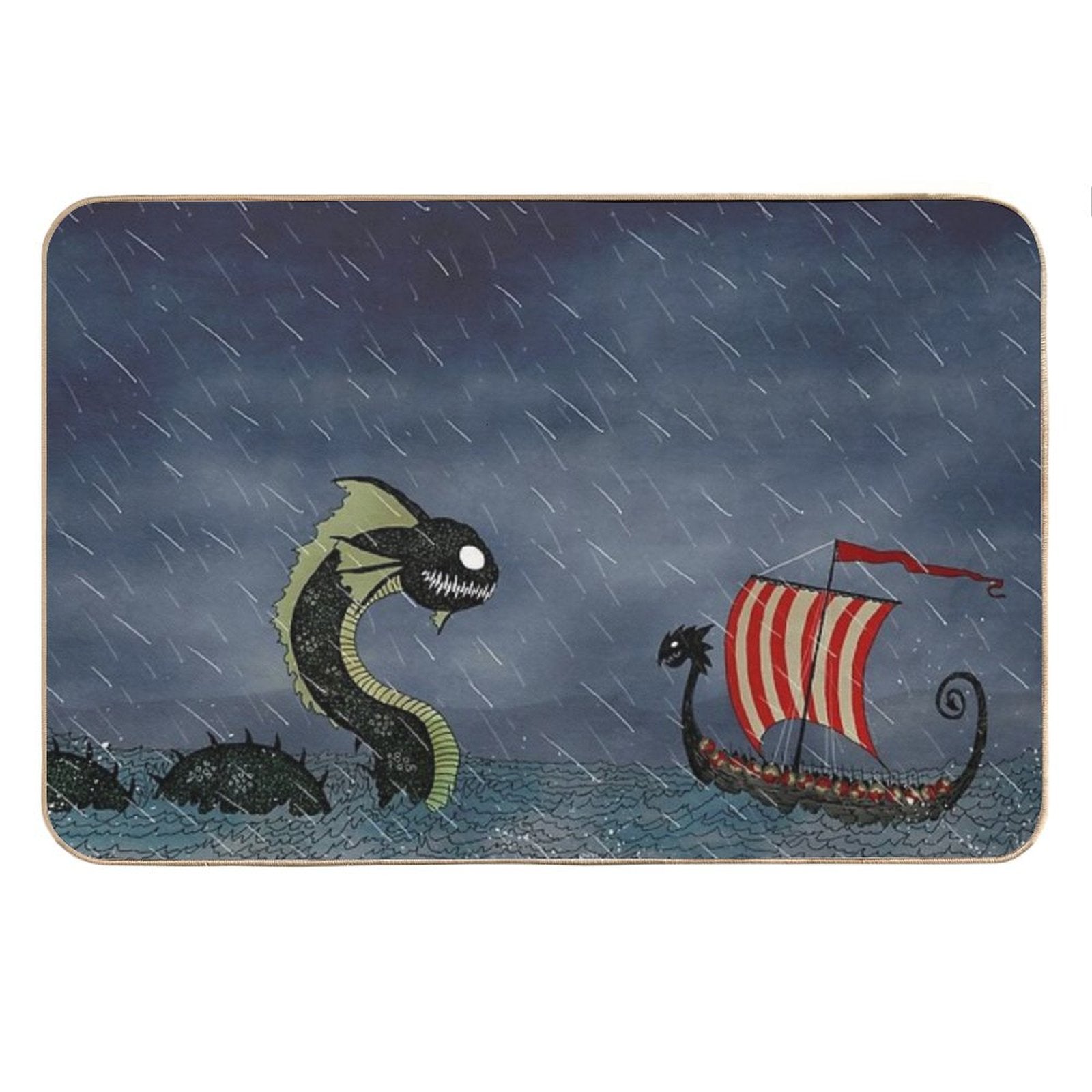 Vikings &amp;amp; Sea Serpent Bath Mat