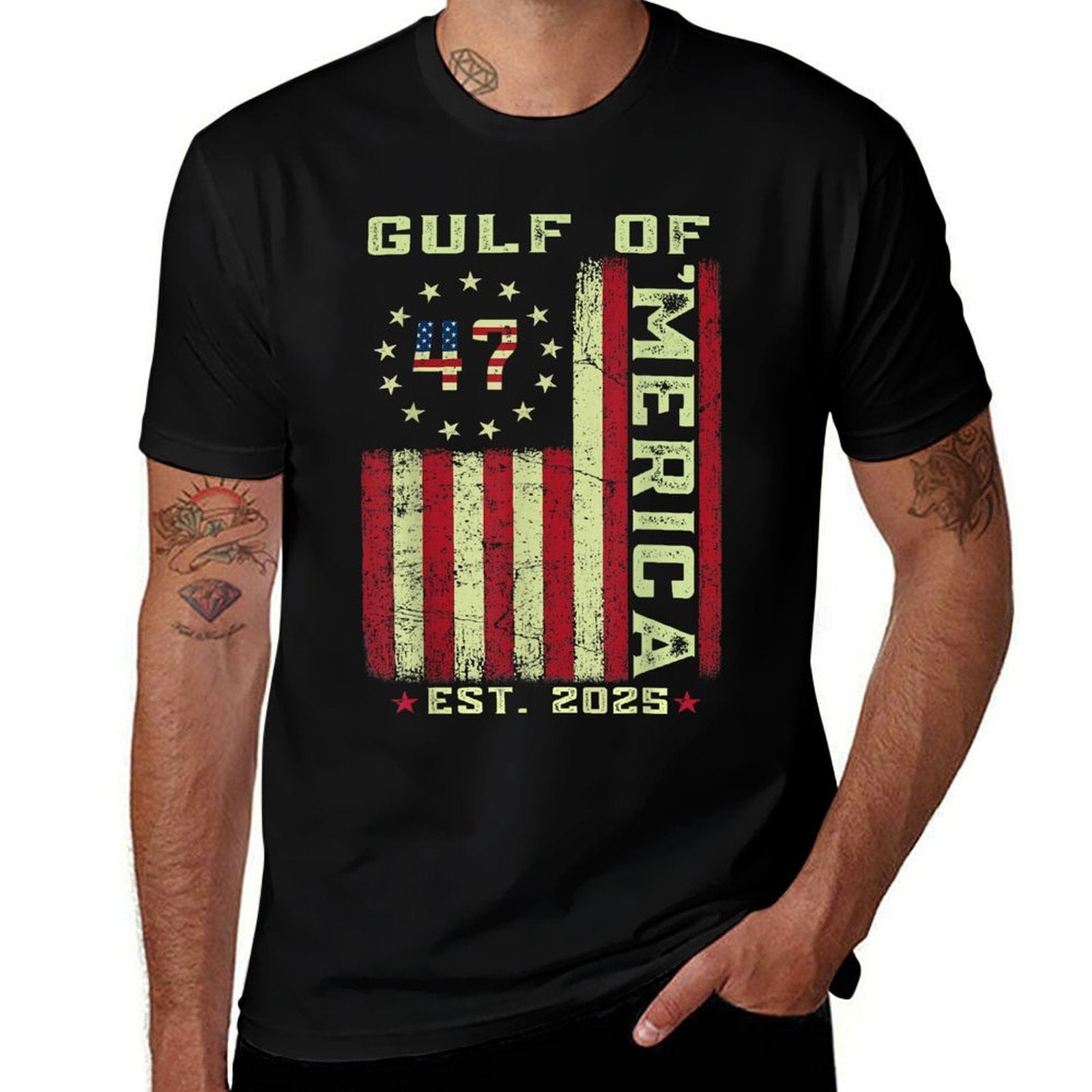 Gulf of &amp;#39;Merica US Patriotic 2025  Polyester Blend T-Shirt