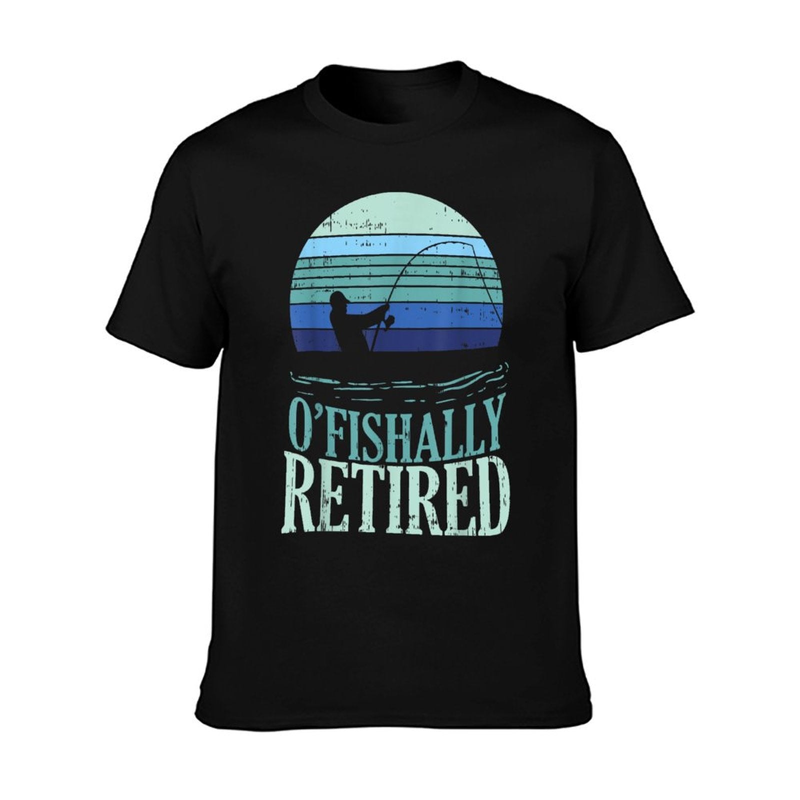Ofishally Retired Fishing Retro Retirement Dad Men Gift T-Shirt