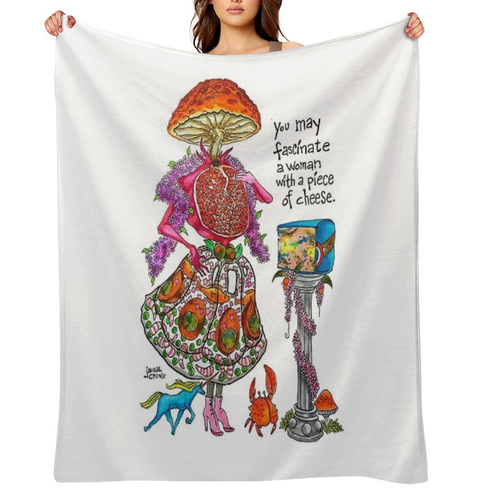 You May Fascinate A Woman by Giving Her A Piece of Cheese 1 Throw Blanket