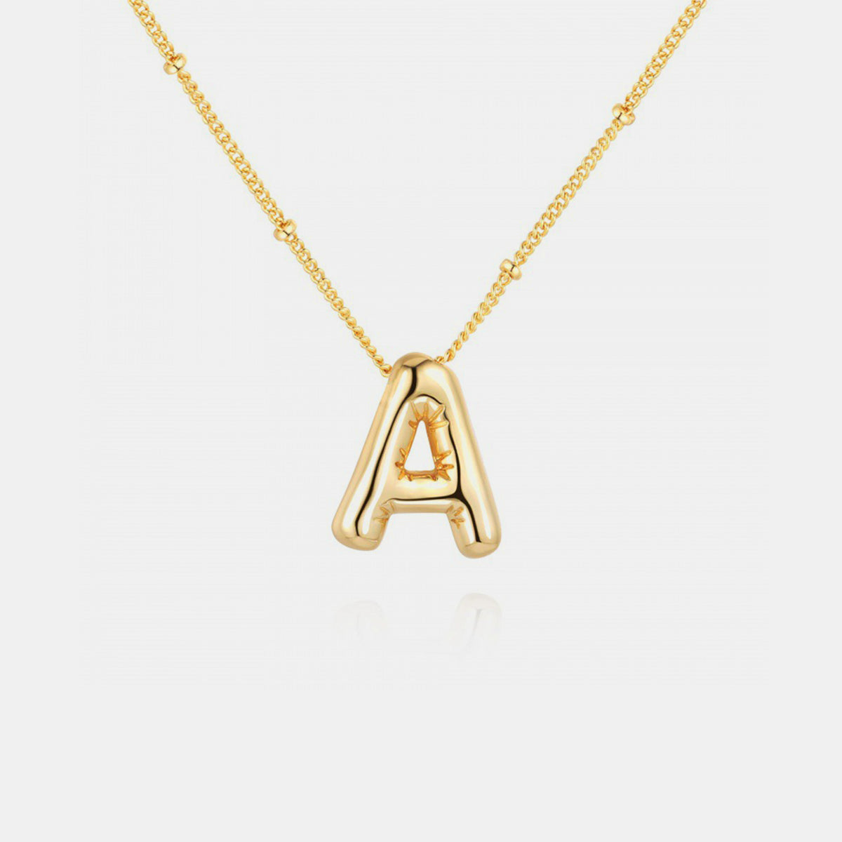 Golden Glow Bubble Initial Necklace – Make Your Statement Shine!