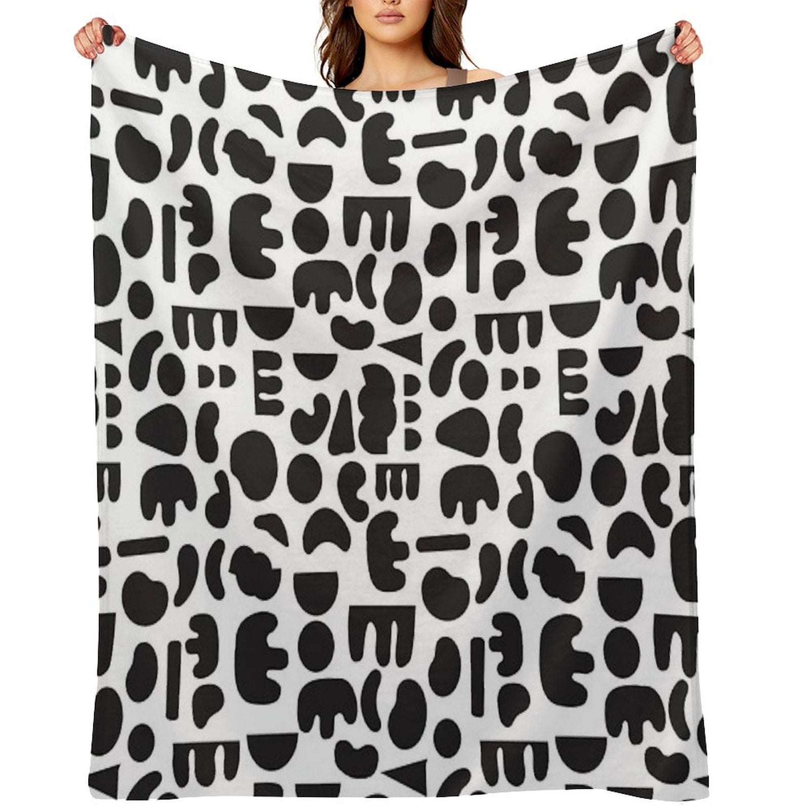 Black And White - Abstract Pattern Dance Throw Blanket