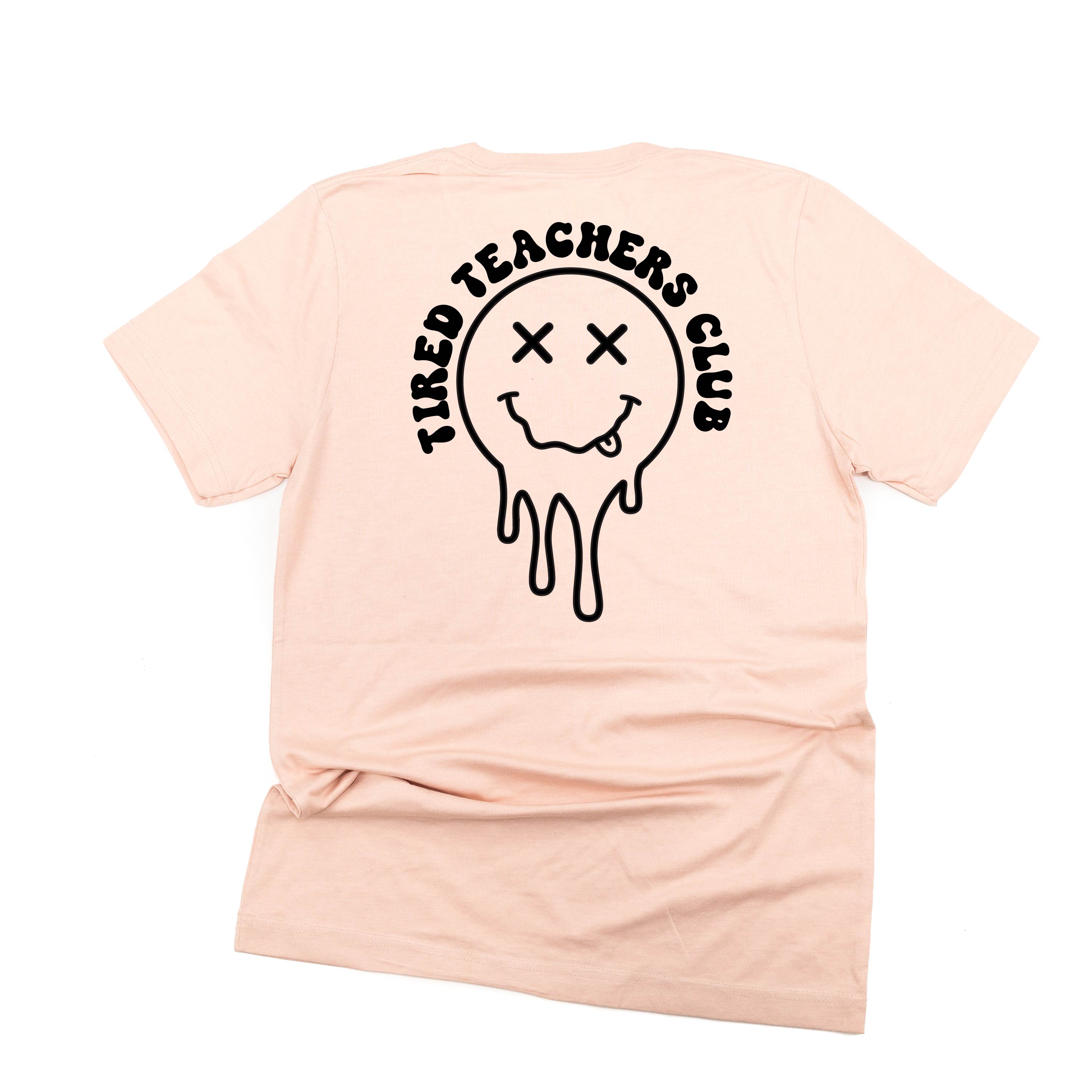 Tired Teachers Club - Melty X Squiggle Smiley (pf &amp; b) - Unisex Tee