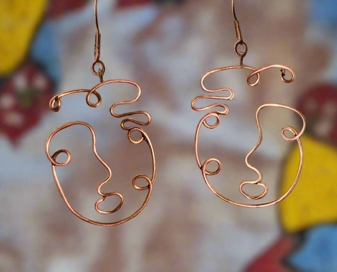 Copper Custom Wrapped &amp;quot;Love Songs&amp;quot; Earrings