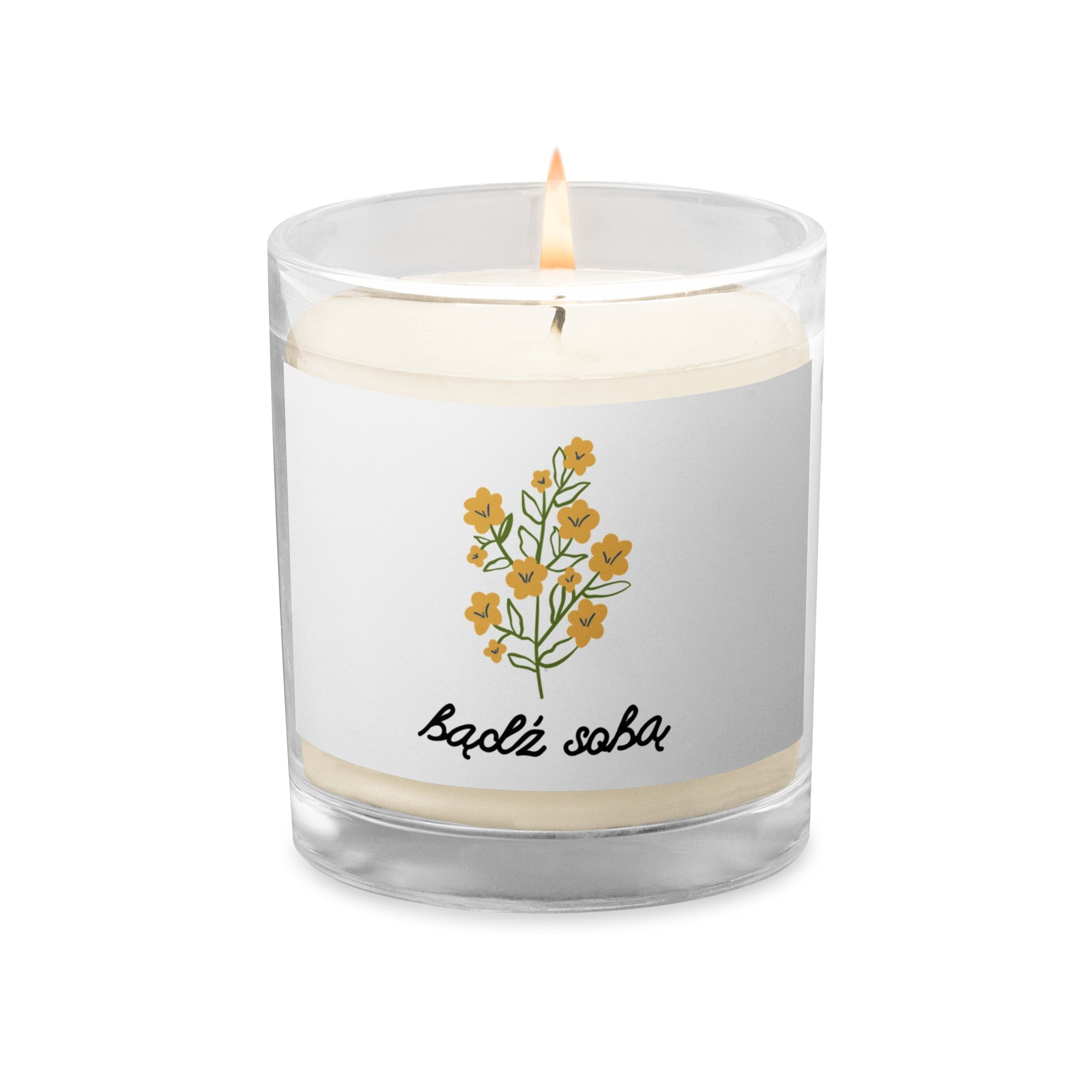 bądź sobą Polish unscented Glass jar soy wax candle
