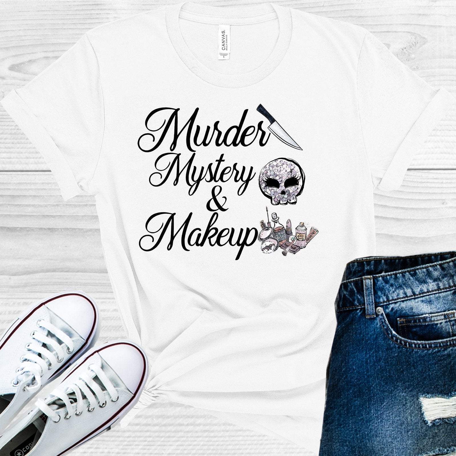 Murder Mystery &amp;amp; Makeup Graphic Tee