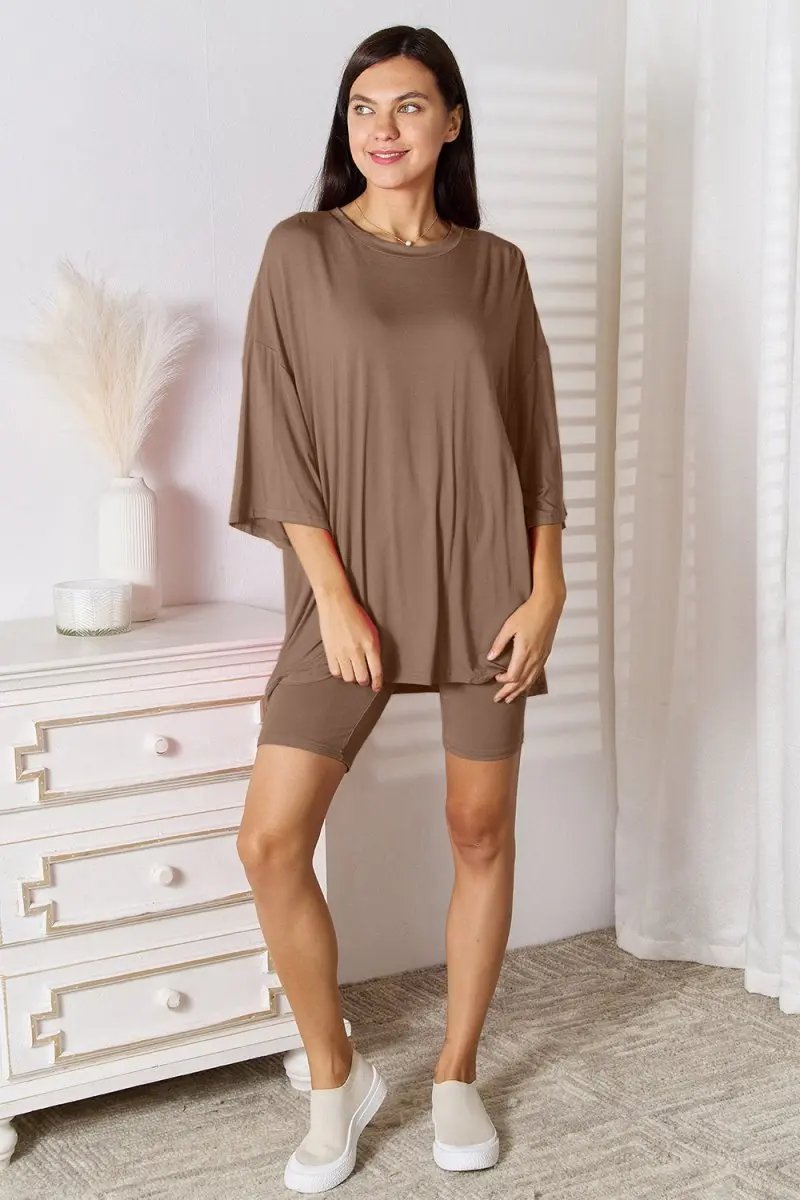Trendsi Basic Bae Full Size Soft Rayon Three-Quarter Sleeve