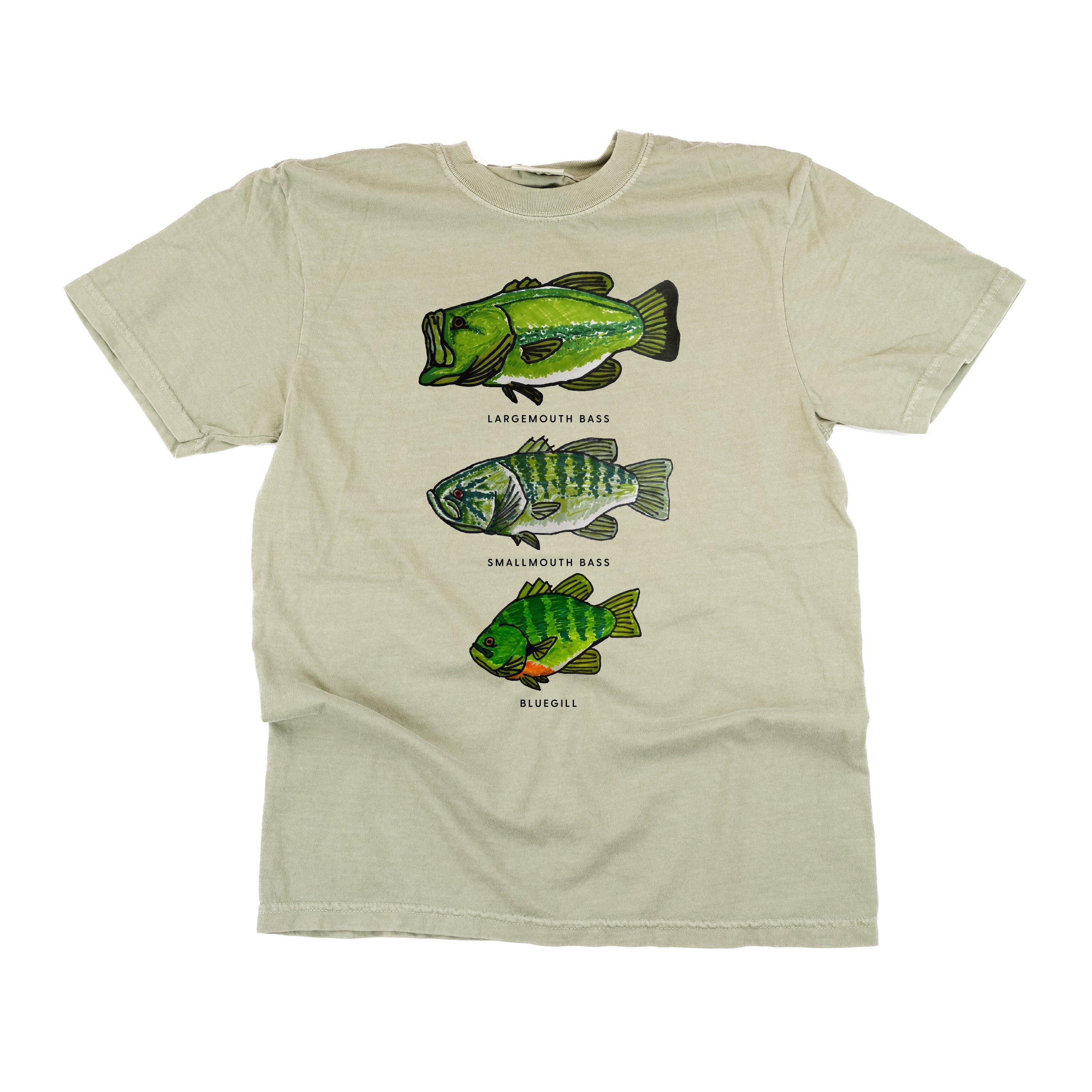 Bass And Bluegill Chart (Hand Drawn) - Comfort Colors Tee