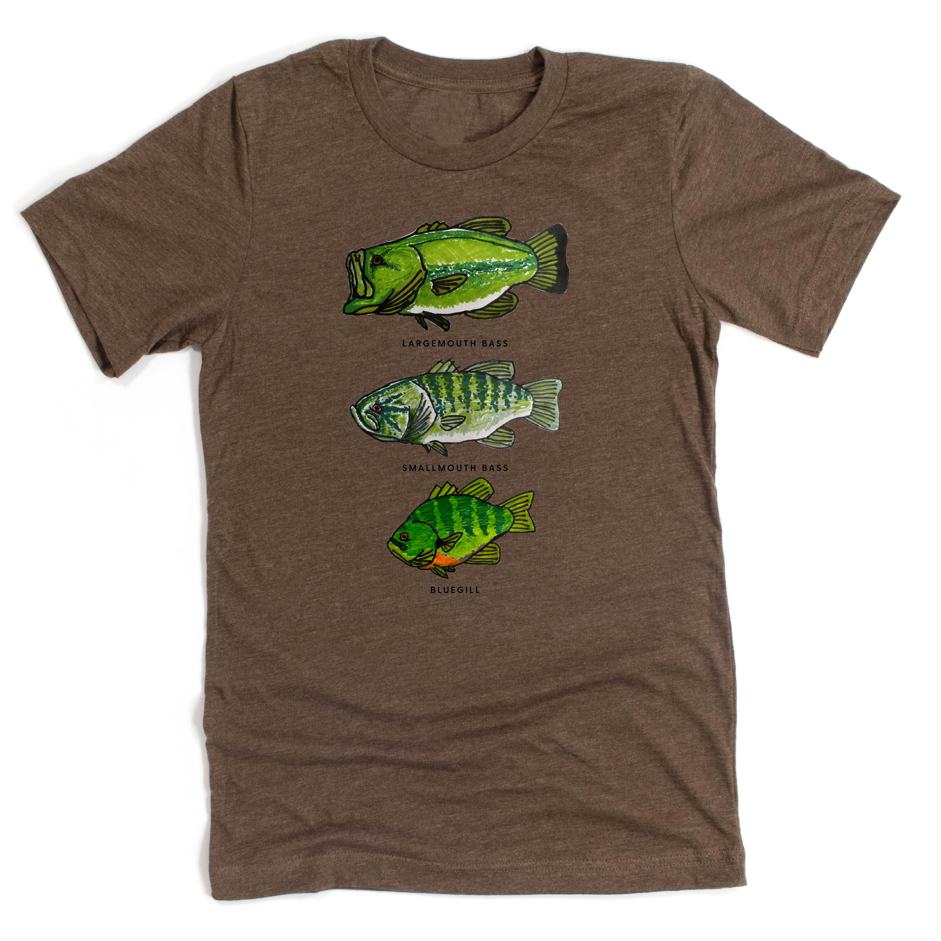 Bass And Bluegill Chart (Hand Drawn) - Unisex Tee