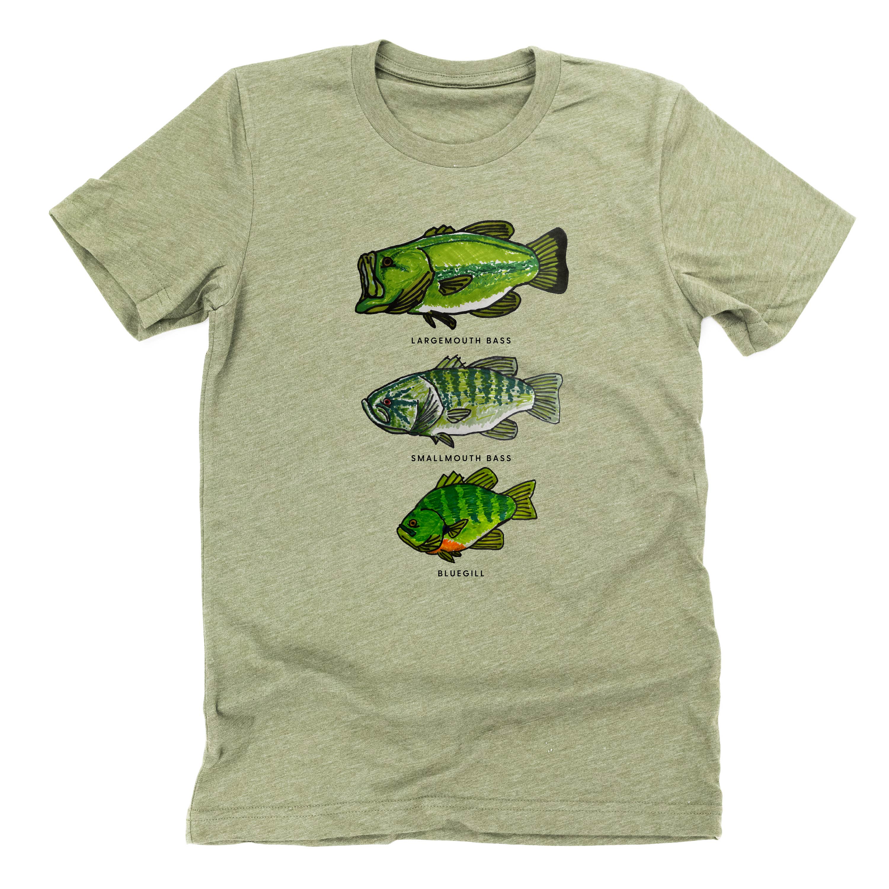 Bass And Bluegill Chart (Hand Drawn) - Unisex Tee