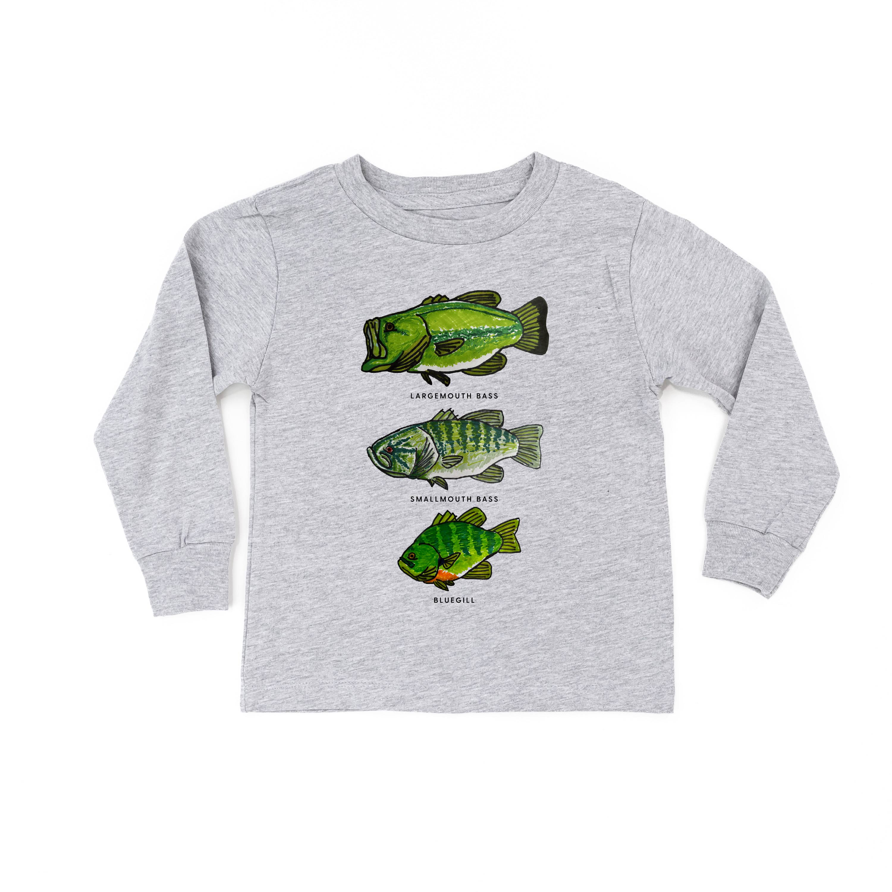 Bass And Bluegill Chart (Hand Drawn) - Child Long Sleeve Tee