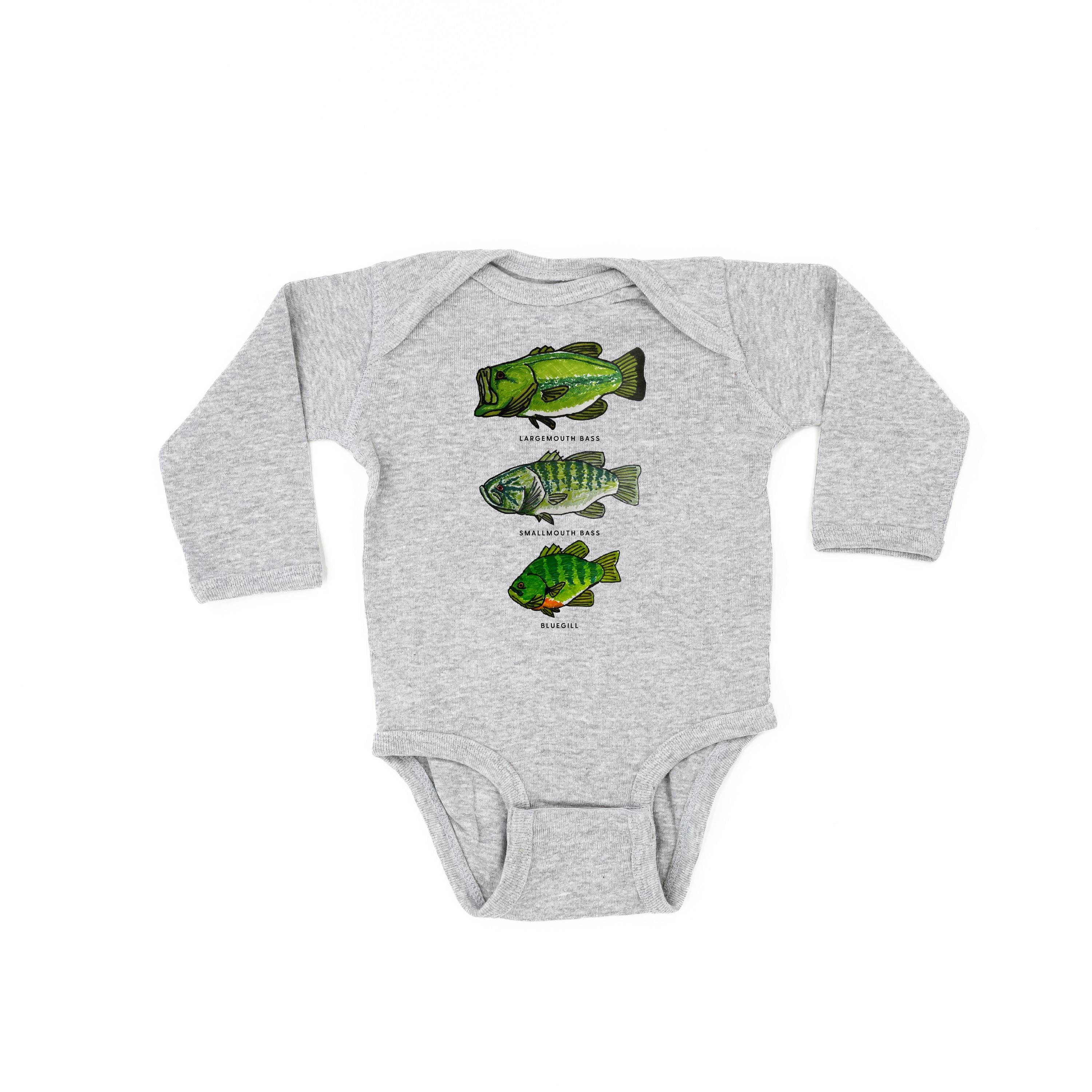 Bass And Bluegill Chart (Hand Drawn) - Child Long Sleeve Tee