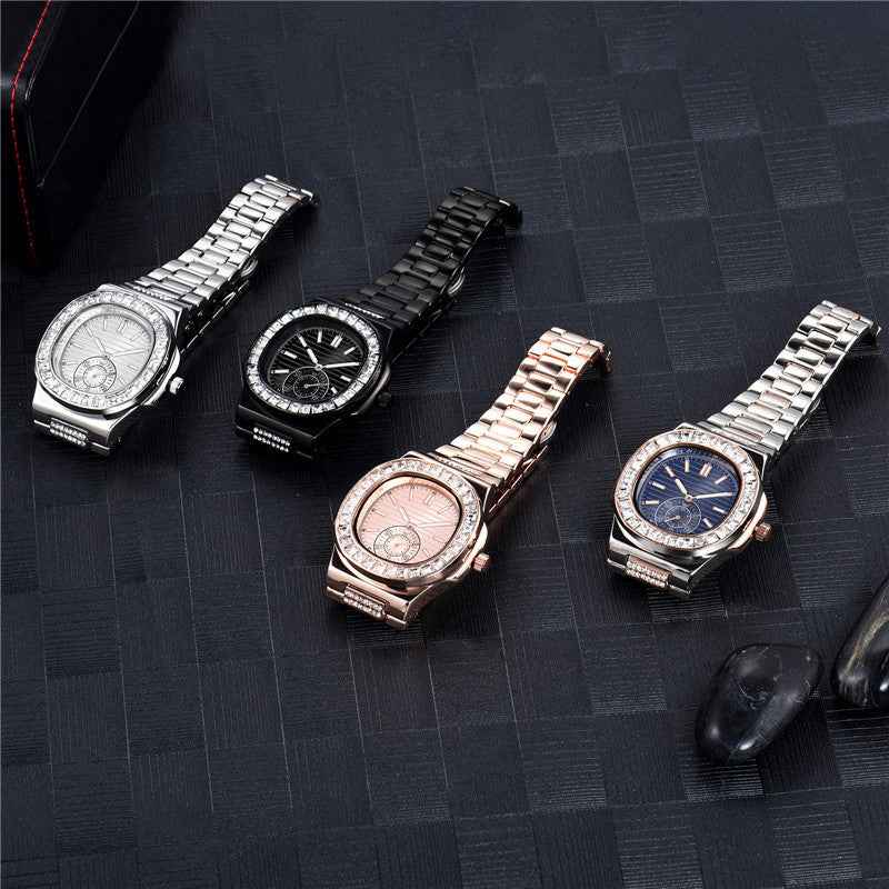 Men&amp;#39;s Diamond Watches Fashion Alloy Band Gift Timepieces