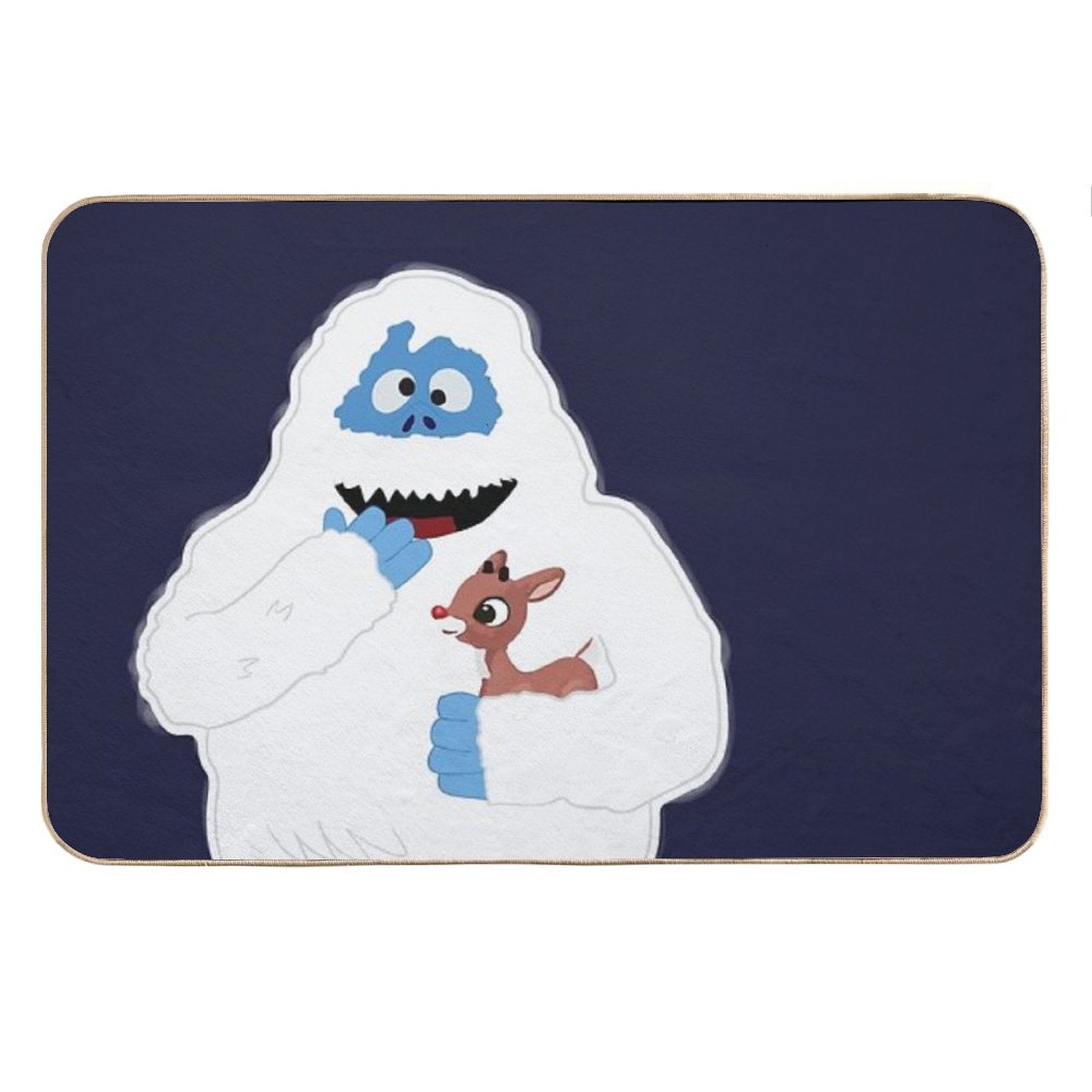 Classic Christmas Abominable Snowman with Rudolph © GraphicLoveShop Bath Mat