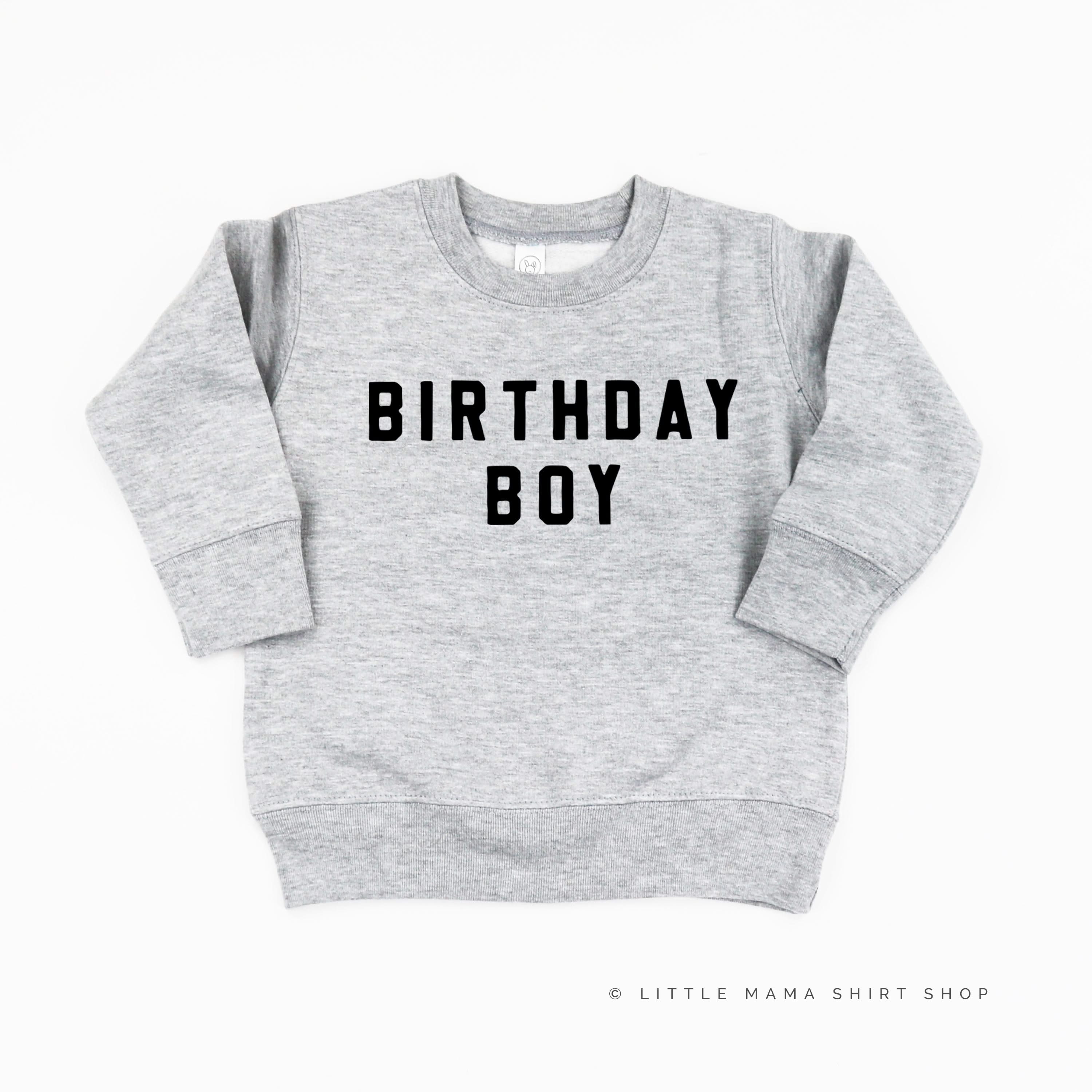 BIRTHDAY BOY - BLOCK FONT - Child Sweater