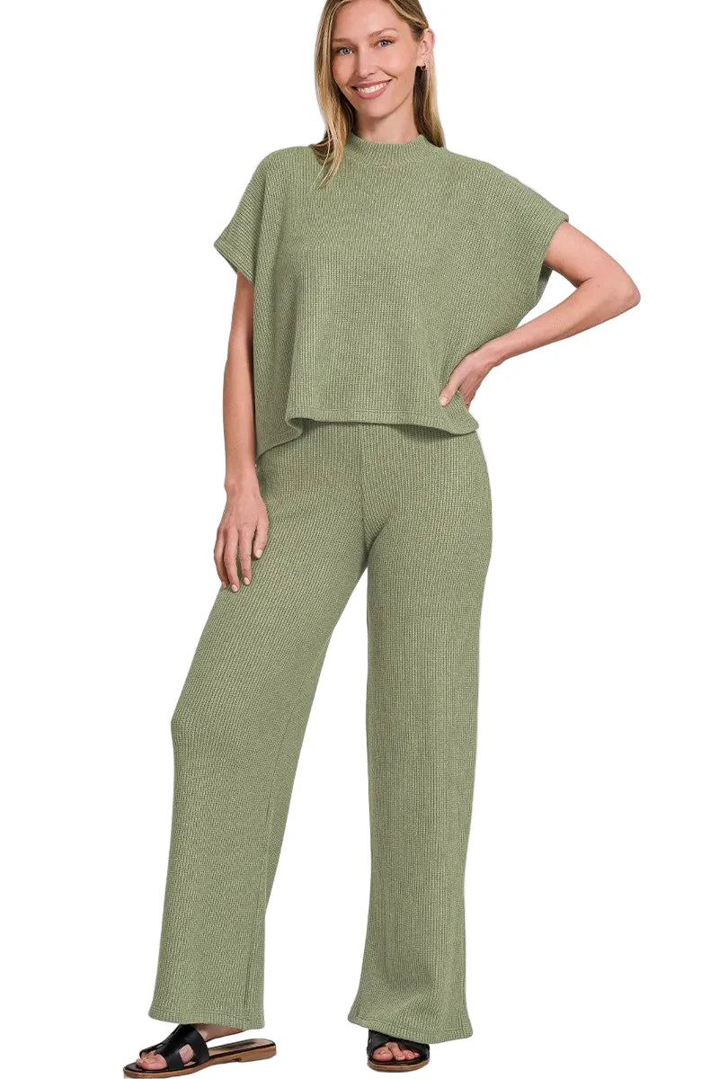 Sweater Boxy Top &amp;amp; Long Pants Set