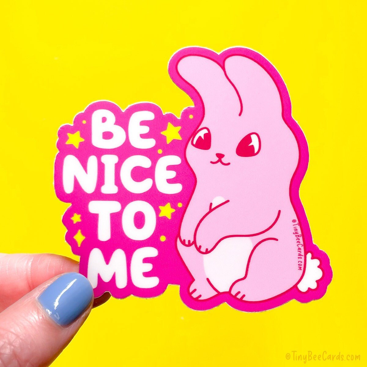 Be Nice to Me Bunny Vinyl Sticker