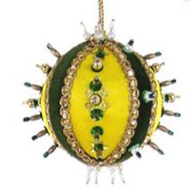 Beaded &amp;amp; Sequined Bauble - YELLOW
