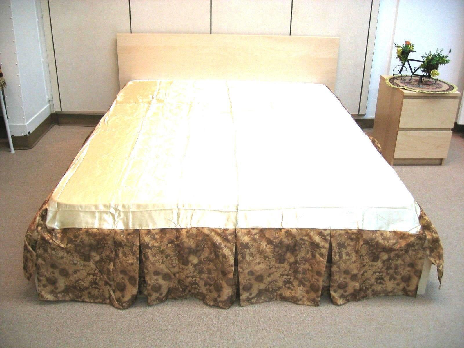 DaDa Bedding Earthy Tones Floral Brown Pleated Bed Skirt - 14&amp;quot; Drop (BS-BM6118L-1)