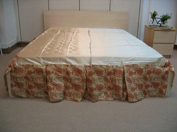 DaDa Bedding Floral Gold &amp;amp; Bronze Brown Dust Ruffle Pleated Bed Skirt - 14&amp;quot; Drop  (BS-BM6169L-1)