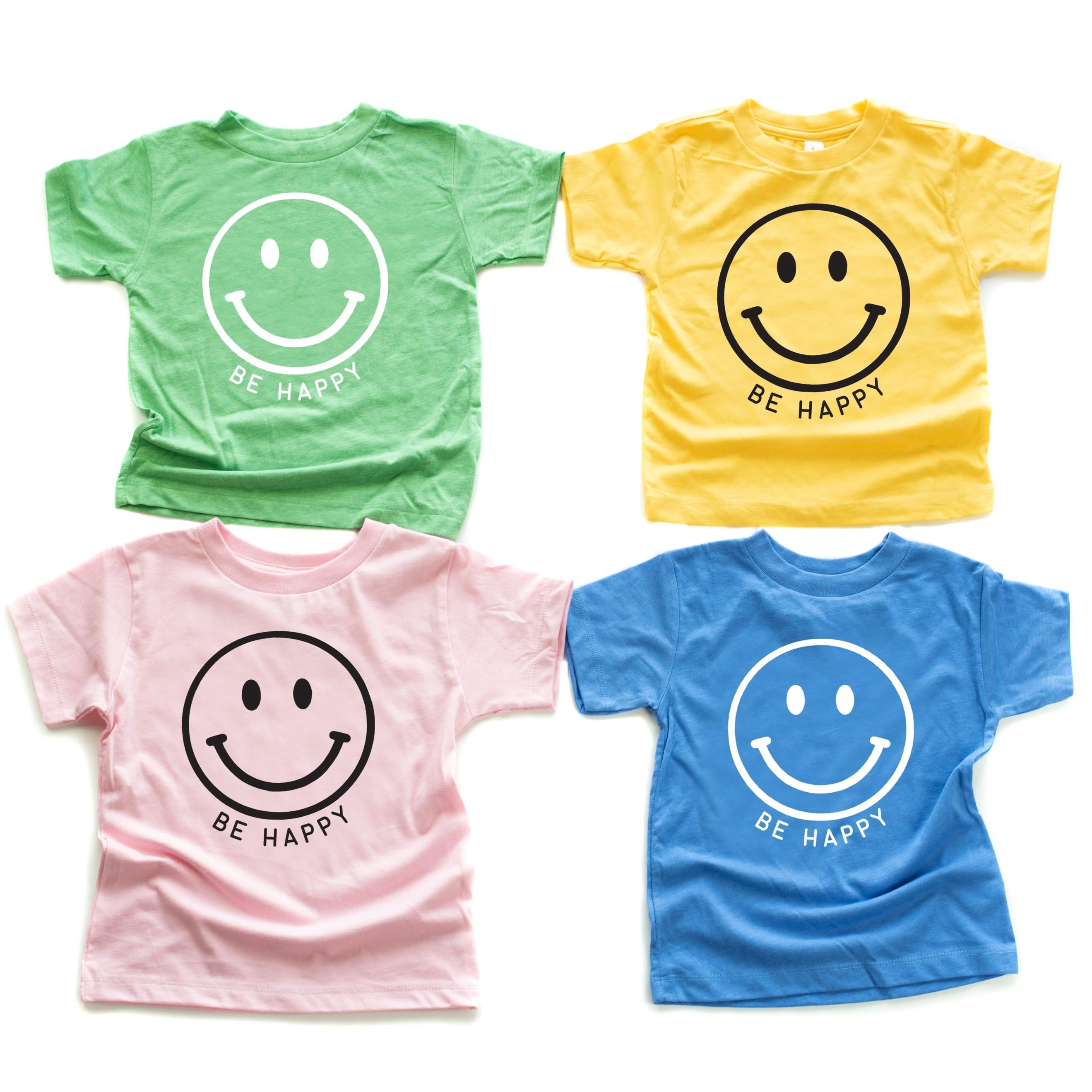 Be Happy - Smiley Face (Black or White Smile) - Child Tee