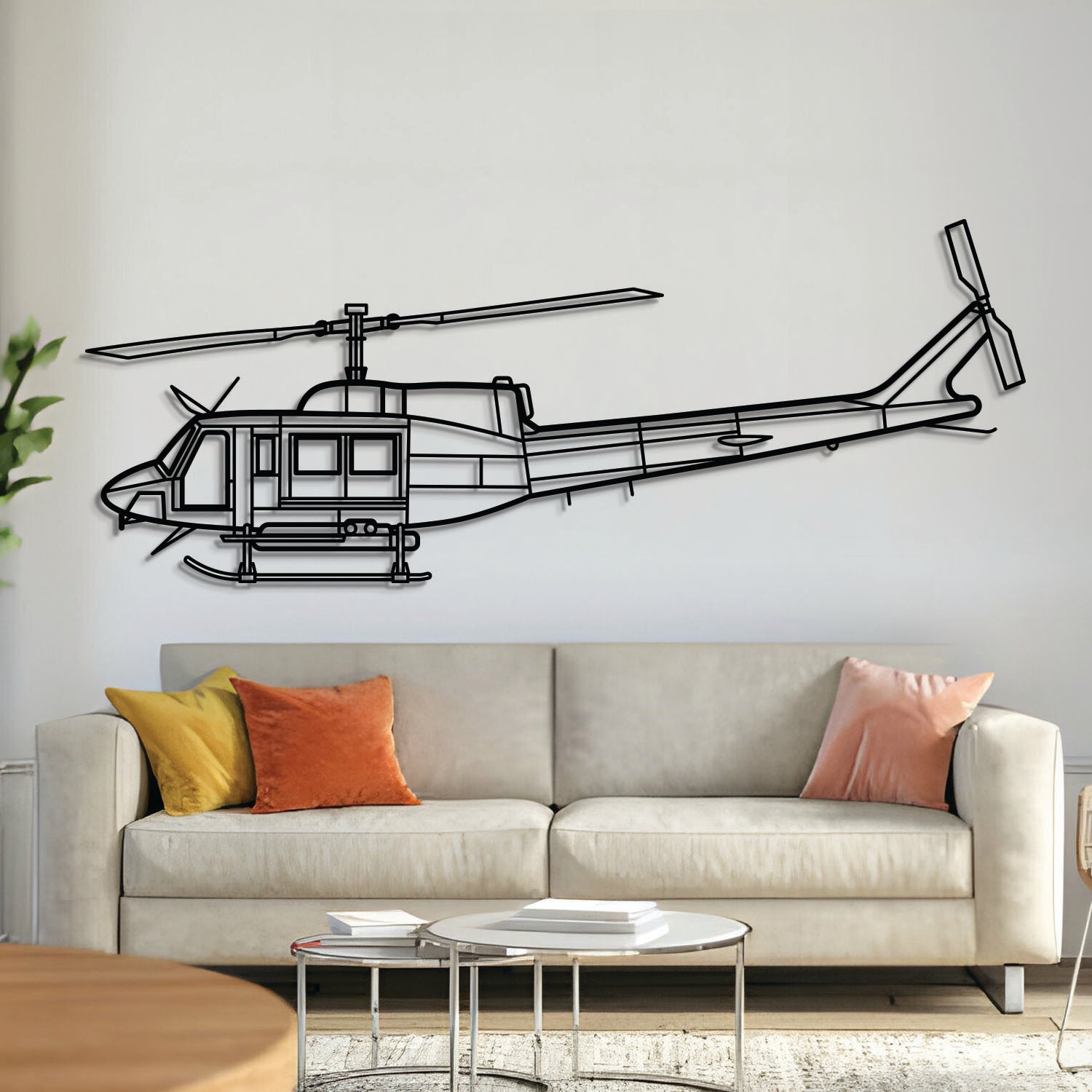 Bell 212 Metal Aircraft Wall Art - NCP0261