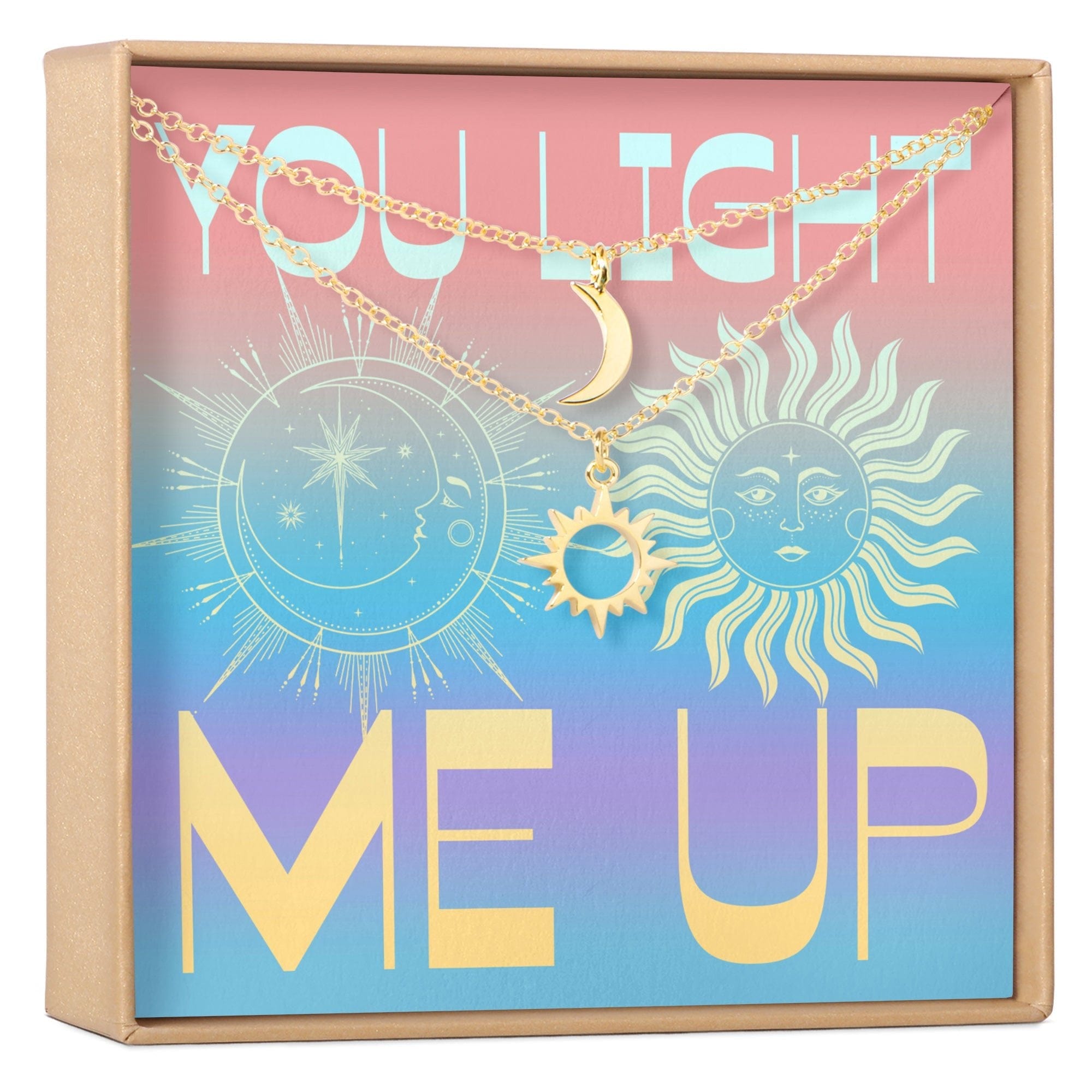 BEST FRIENDS SUN AND MOON PENDANTS NECKLACE SET