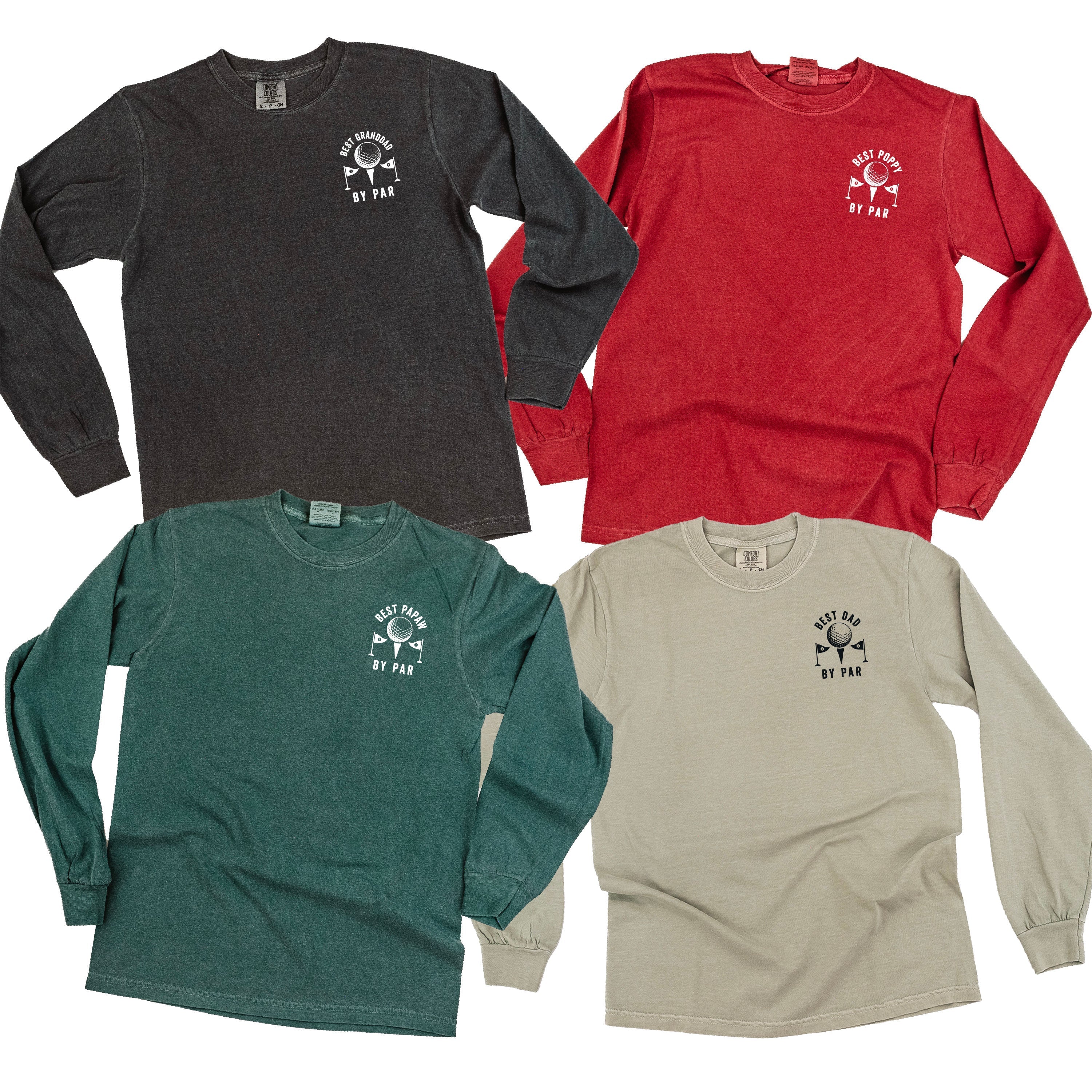 &amp;quot;Best _____ By Par&amp;quot; (pocket) - (Choose Your Name) - Long Sleeve Comfort Colors Tee