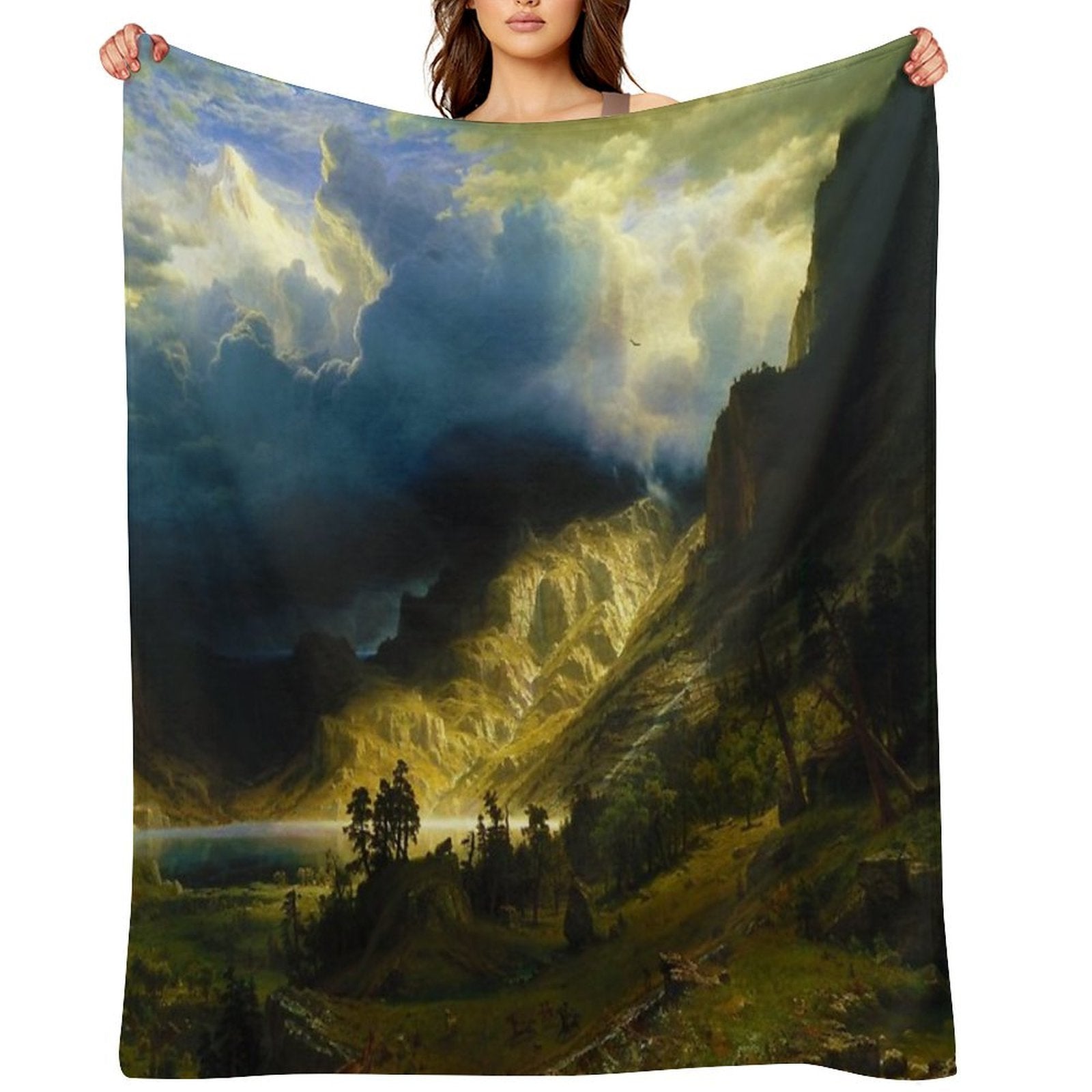 A Storm in The Rocky Mountains, Mt. Rosalie Throw Blanket