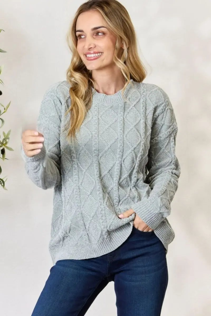 Cable Knit Sweater Women&amp;#39;s Fall Fashion Pullover Soft &amp;amp; Cozy