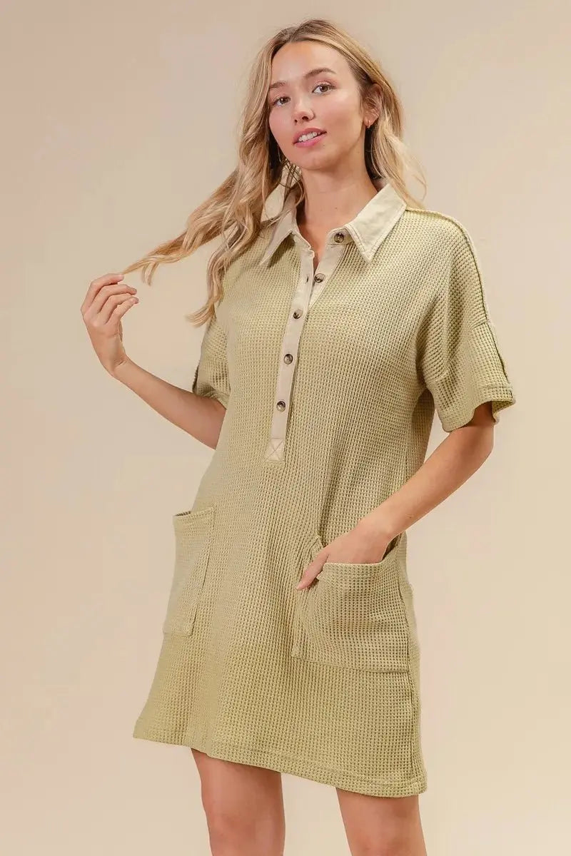 Trendsi Dip Dye Knit Dress Women&amp;#39;s Casual Mineral Wash Comfy Dress