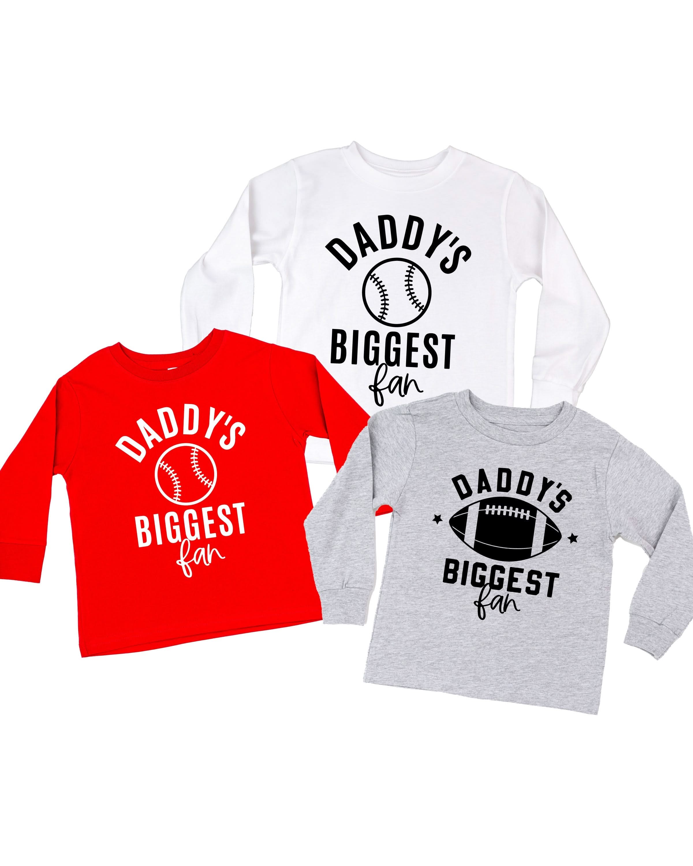 Daddy&#39;s Biggest Fan - (Choose your Sport) - Child Long Sleeve Tee