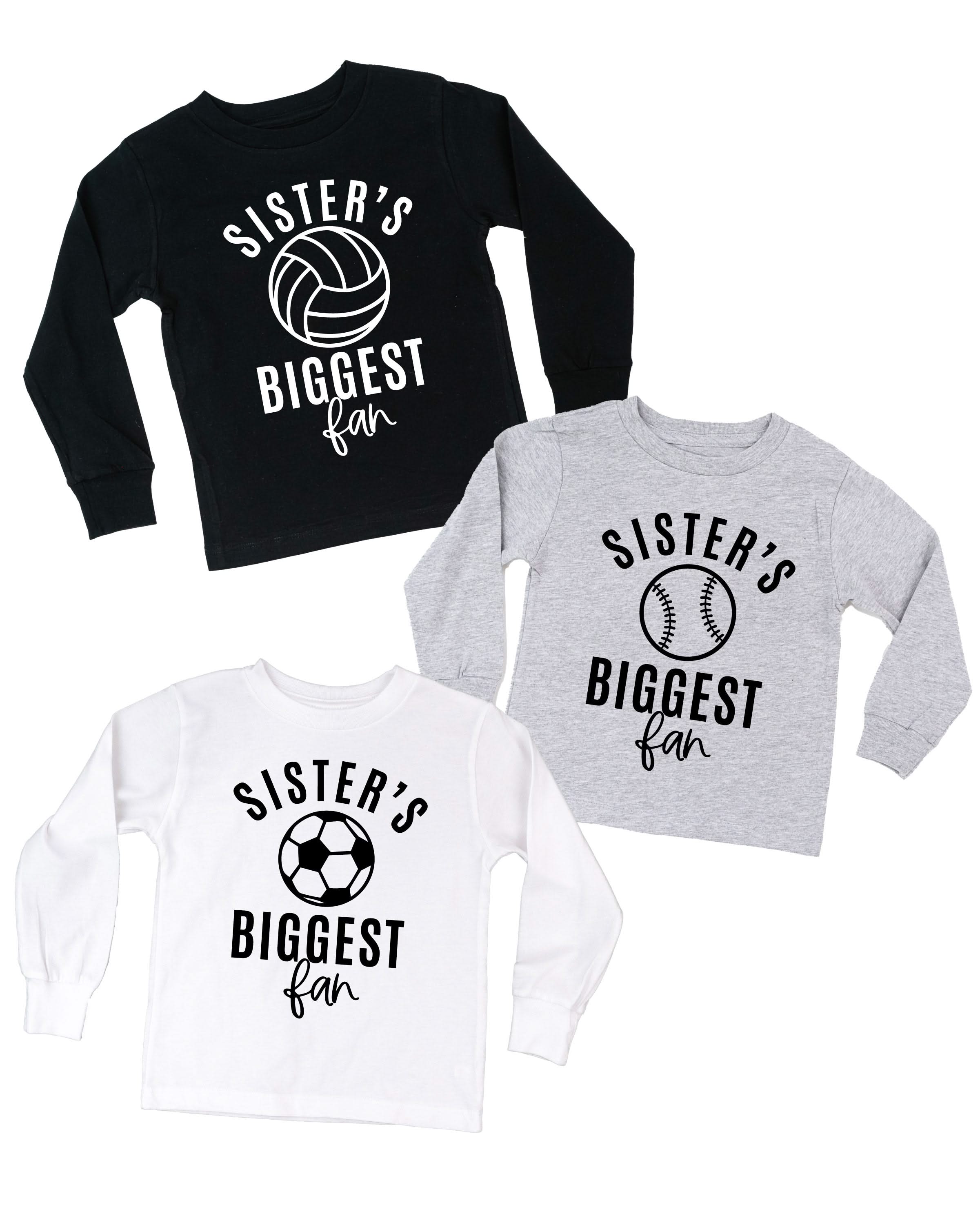 Sister&#39;s Biggest Fan - (Choose your Sport) - Child Long Sleeve Tee
