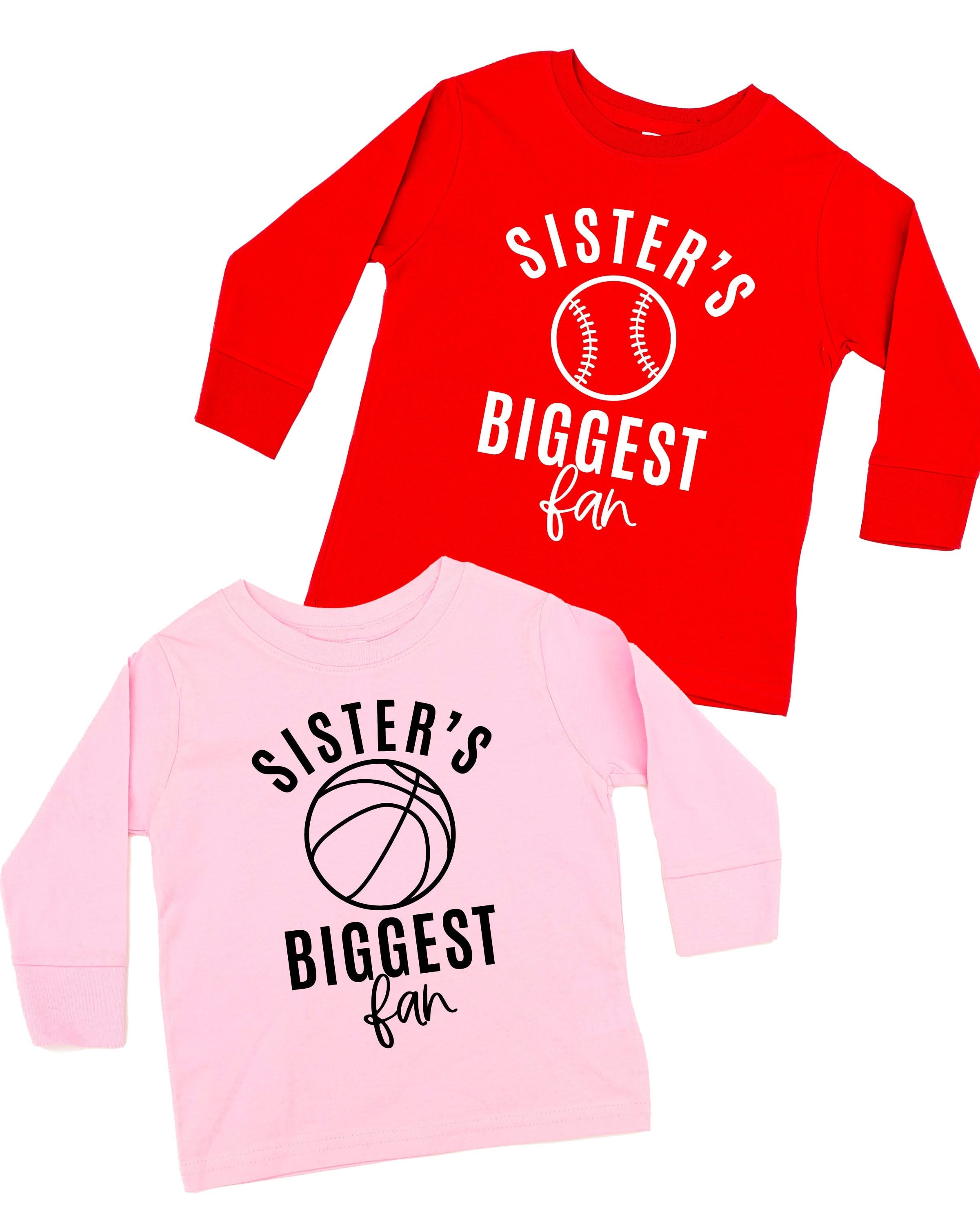 Sister&#39;s Biggest Fan - (Choose your Sport) - Child Long Sleeve Tee