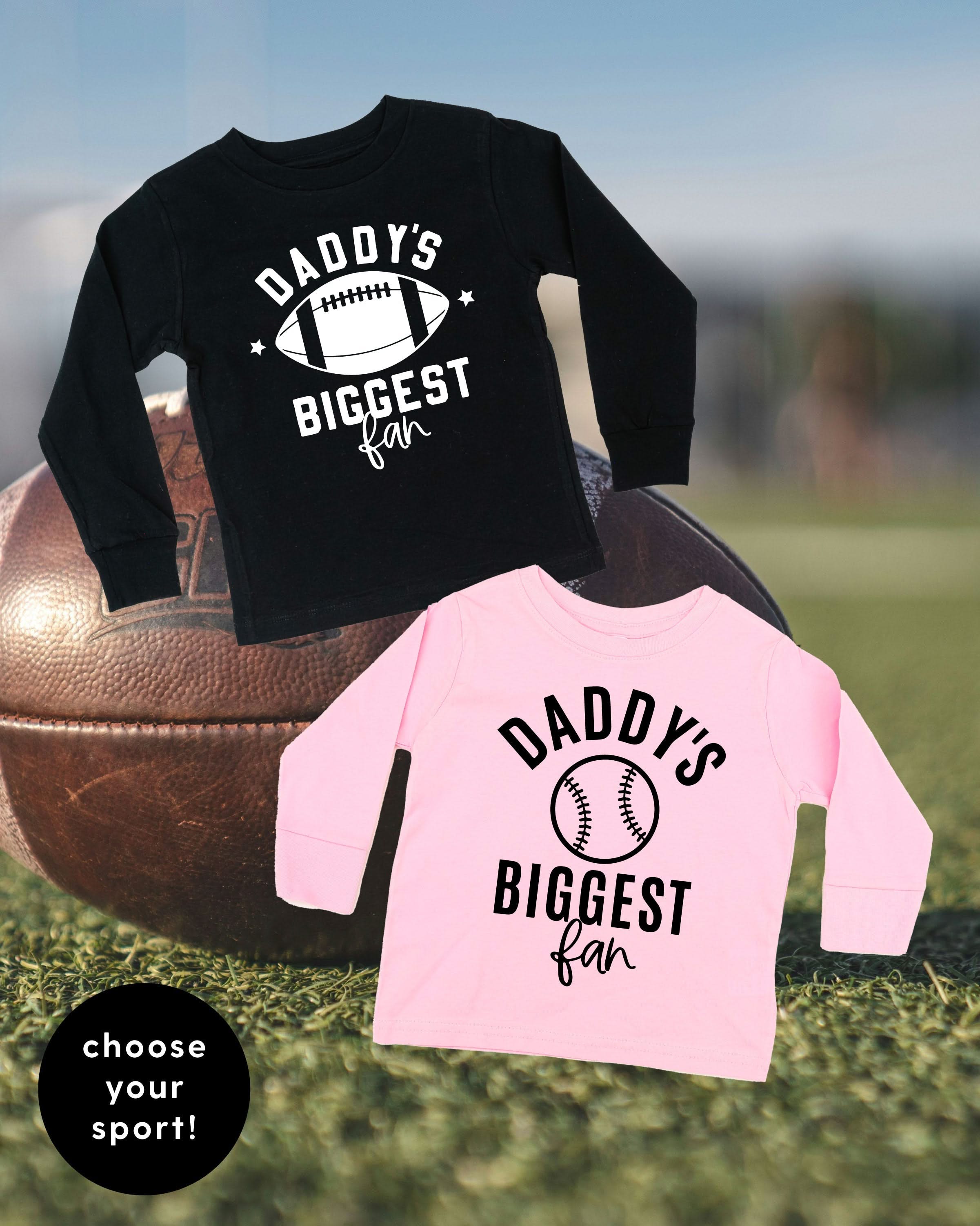 Daddy&amp;#39;s Biggest Fan - (Choose your Sport) - Child Long Sleeve Tee